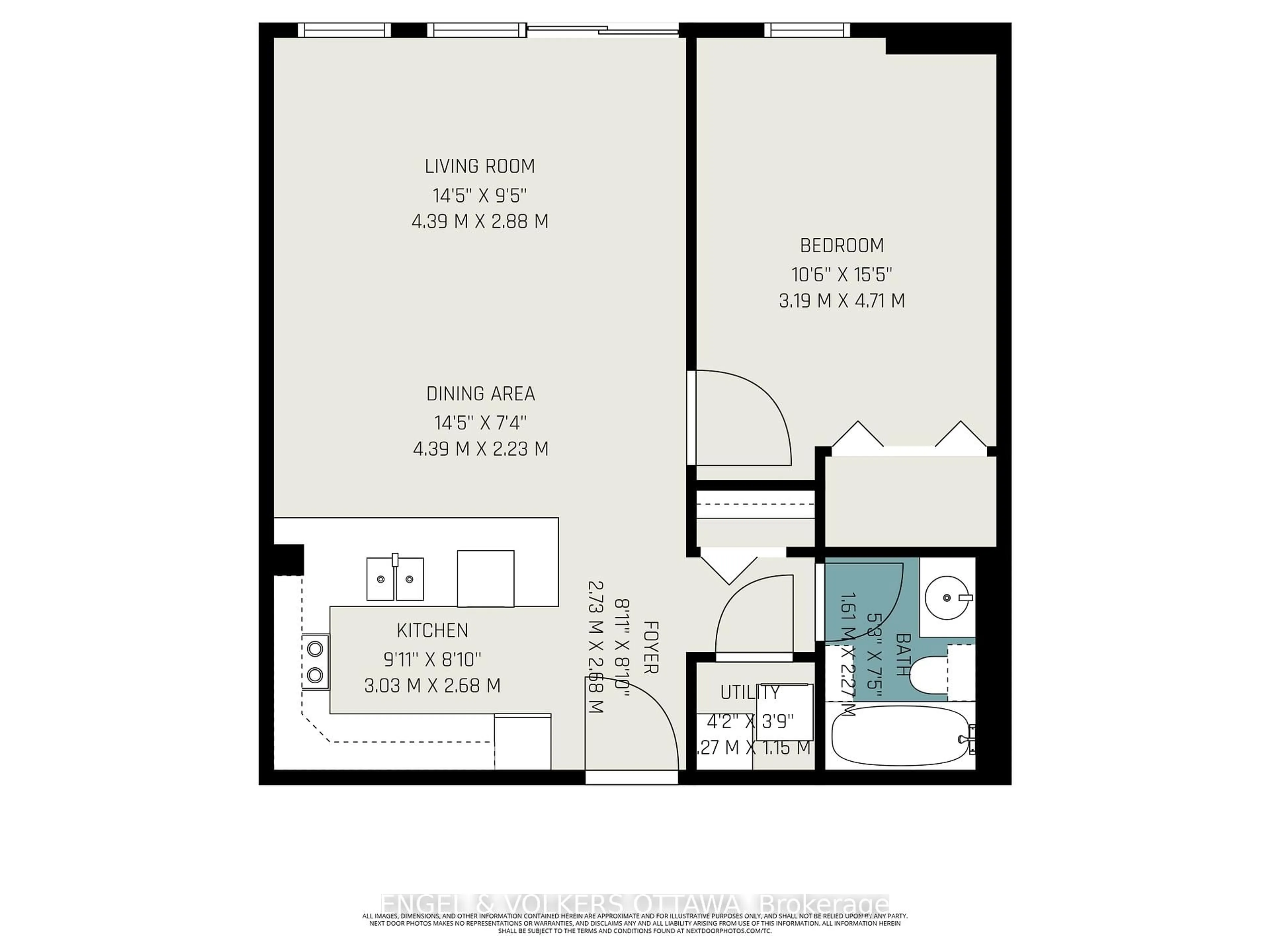 Floor plan for 205 Bolton St #313, Ottawa Ontario K1N 1K7