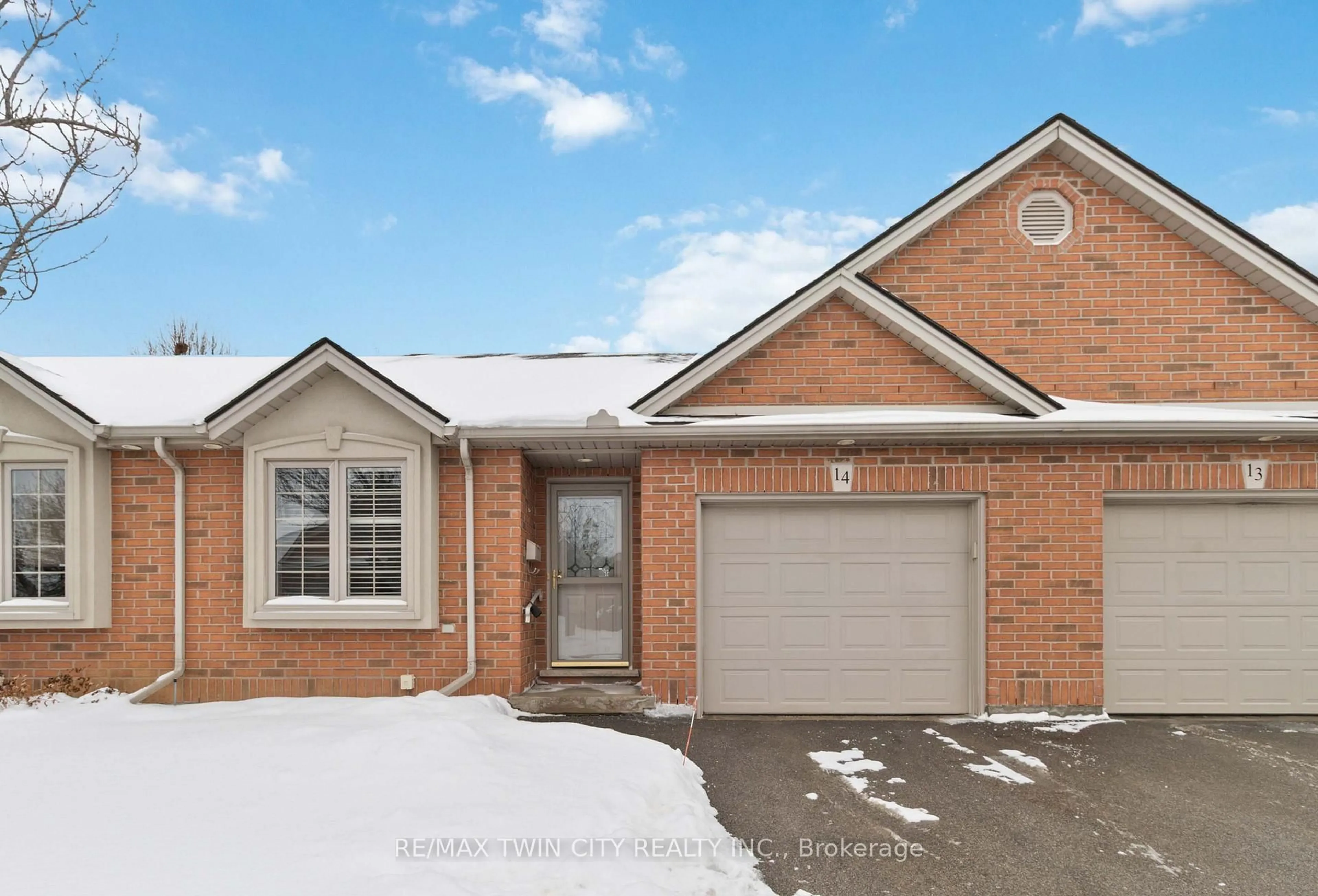 Home with brick exterior material, street for 15 Cobden Crt #14, Brantford Ontario N3R 8B7