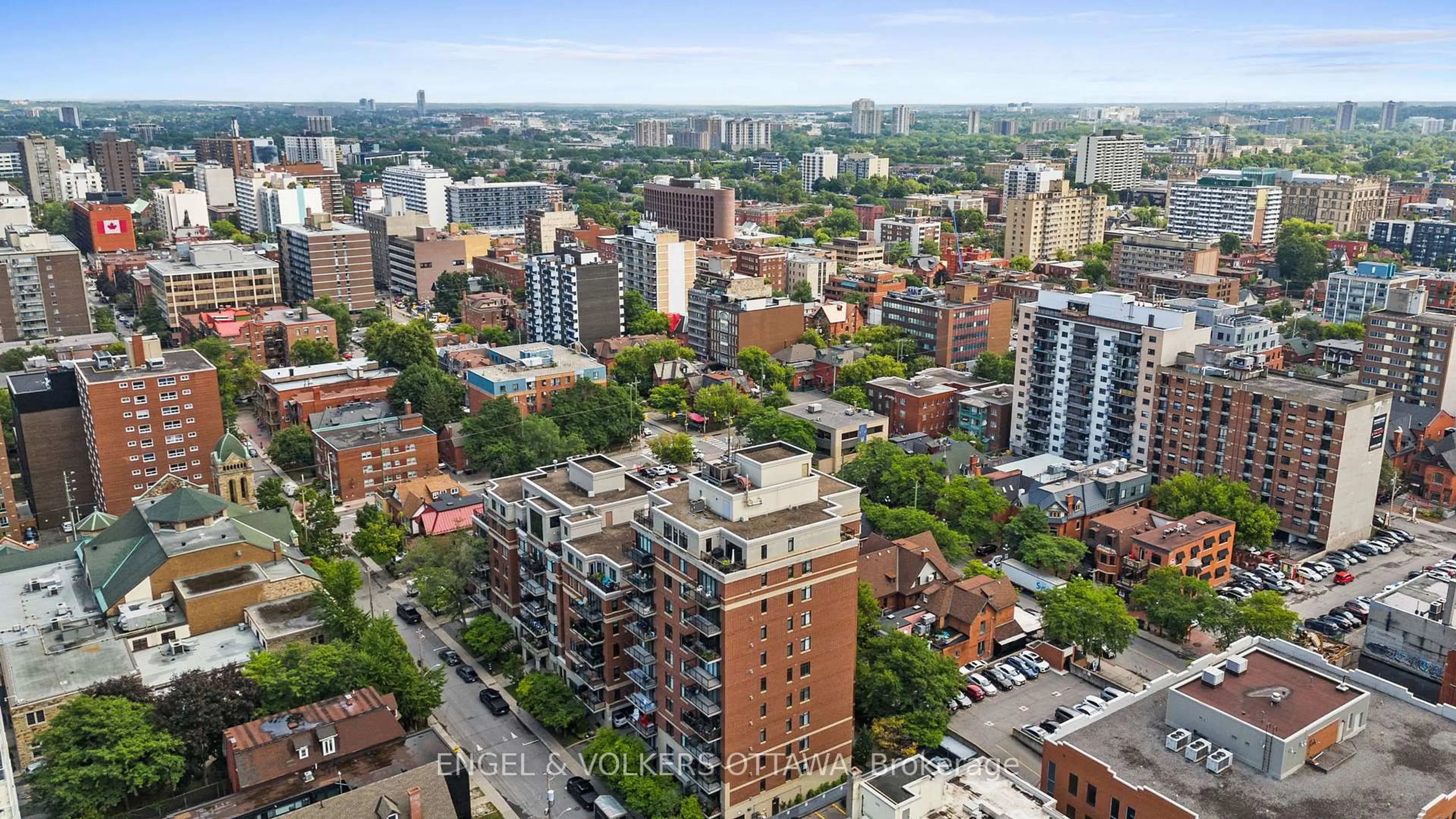 A pic from outside/outdoor area/front of a property/back of a property/a pic from drone, city buildings view from balcony for 374 Cooper St #703, Ottawa Ontario K2P 2P4