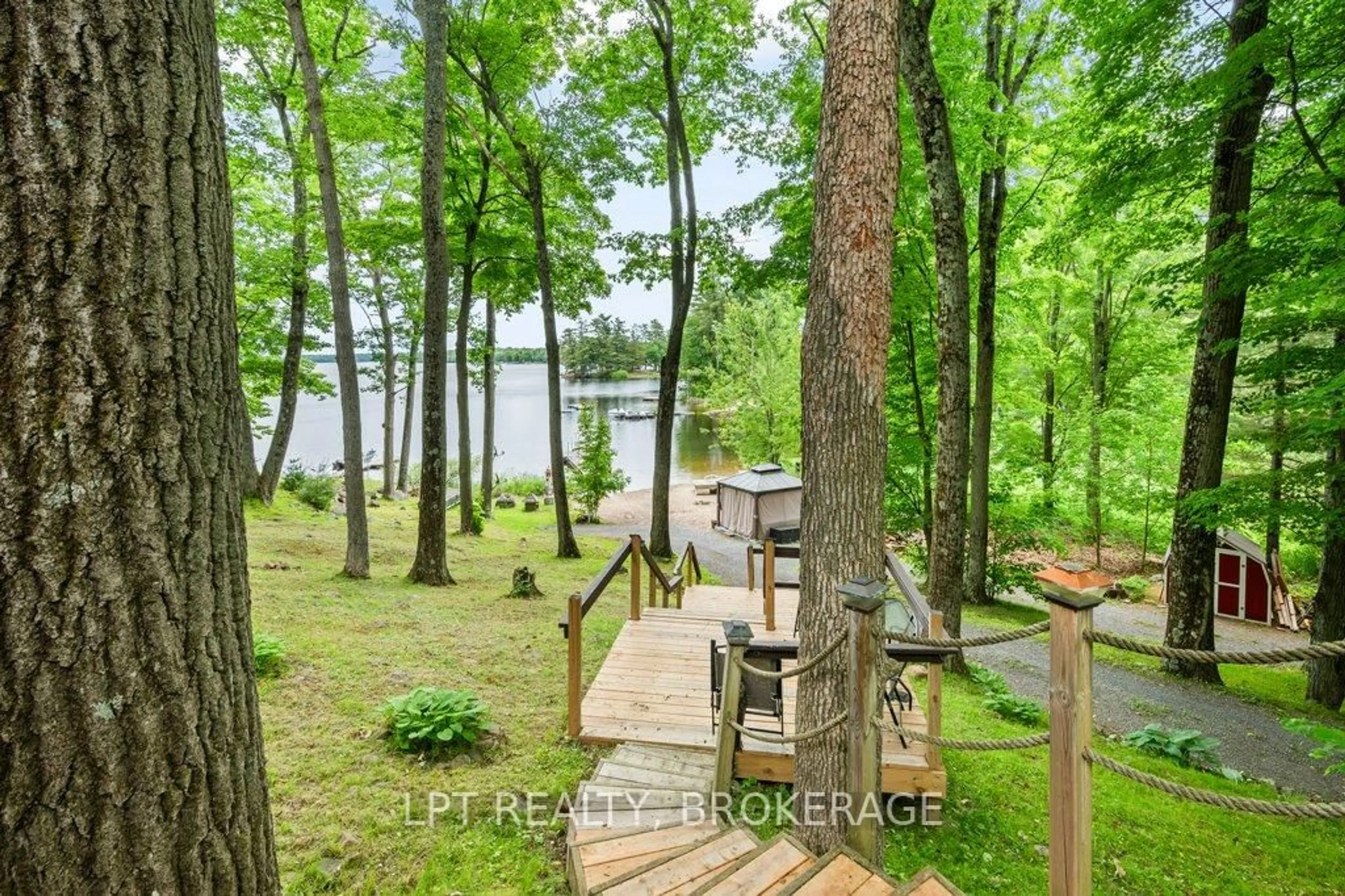 Patio, water/lake/river/ocean view for 31 Acorn Lane, Tichborne Ontario K0H 2V0