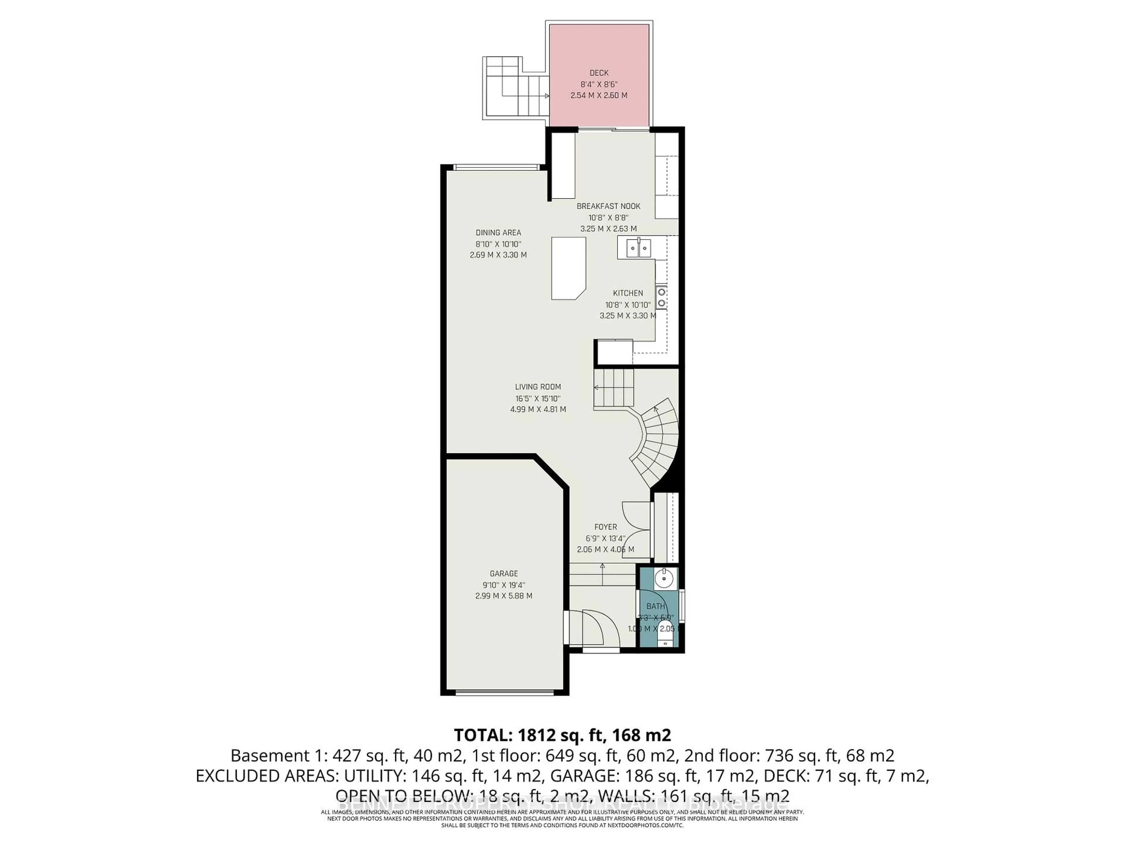 Floor plan for 164 Tacom Circ, Ottawa Ontario K2G 4R1