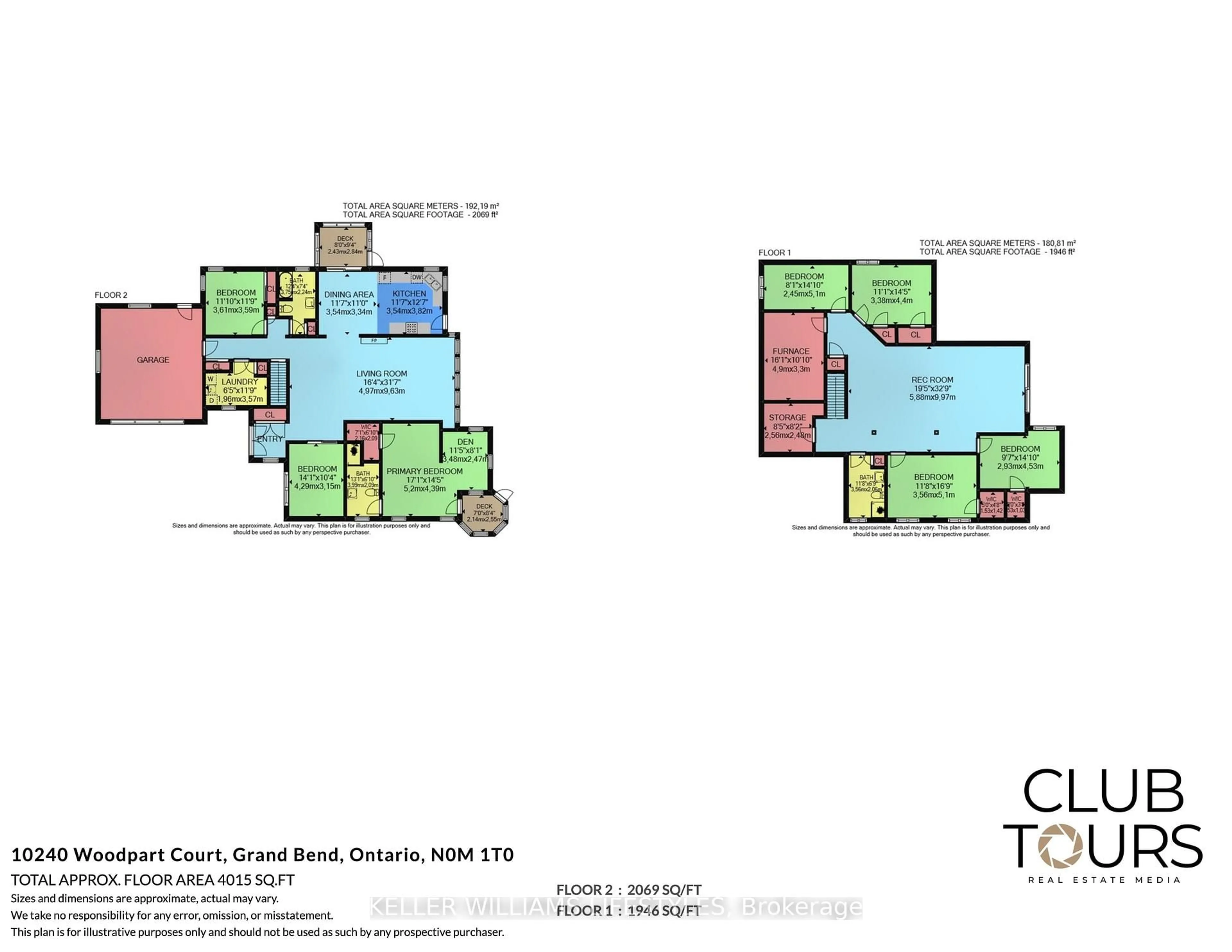 Floor plan for 10240 Woodpark Crt, Lambton Shores Ontario N0M 1T0