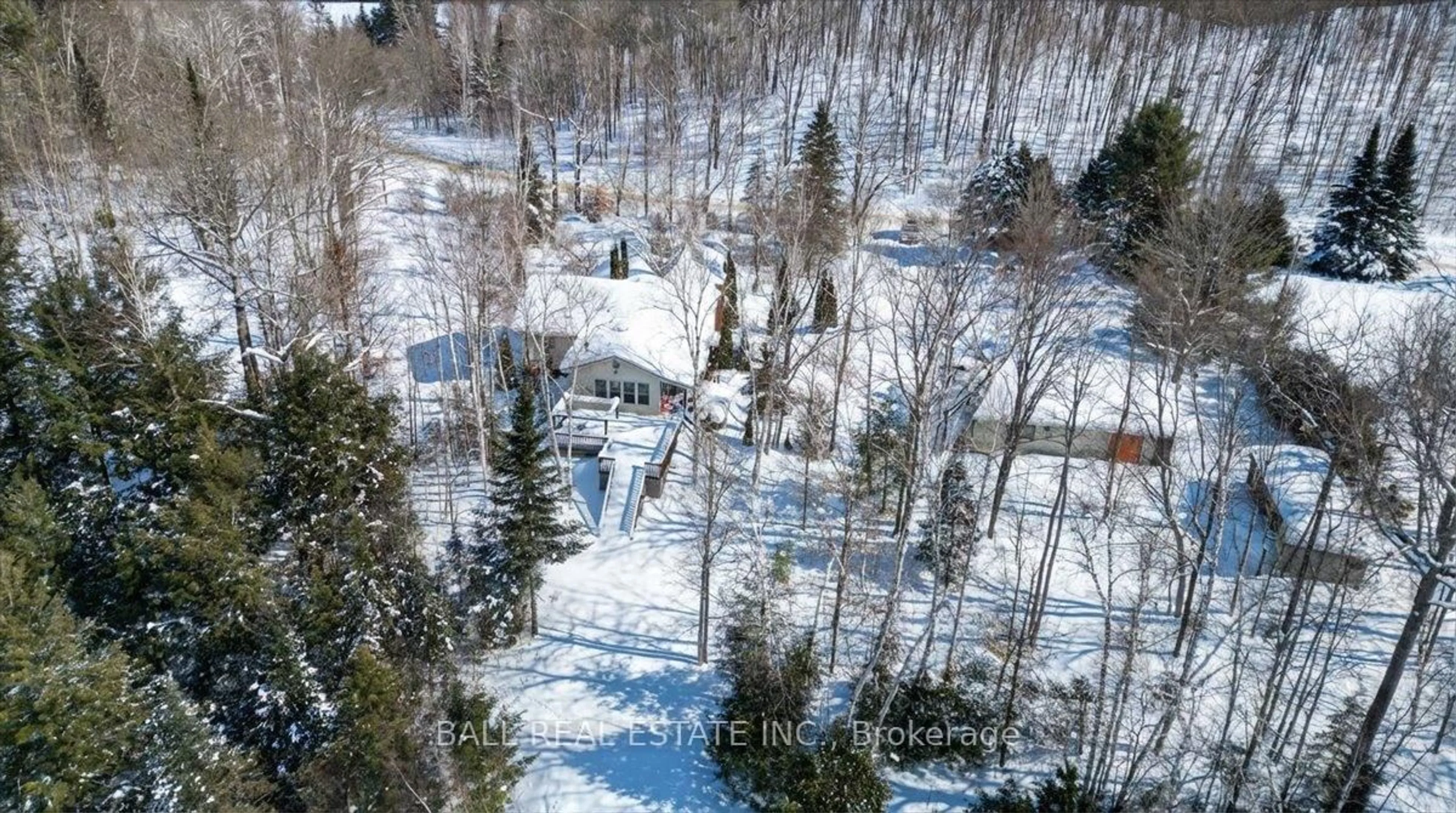 A pic from outside/outdoor area/front of a property/back of a property/a pic from drone, forest/trees view for 468 Monck Rd, Bancroft Ontario K0L 1C0