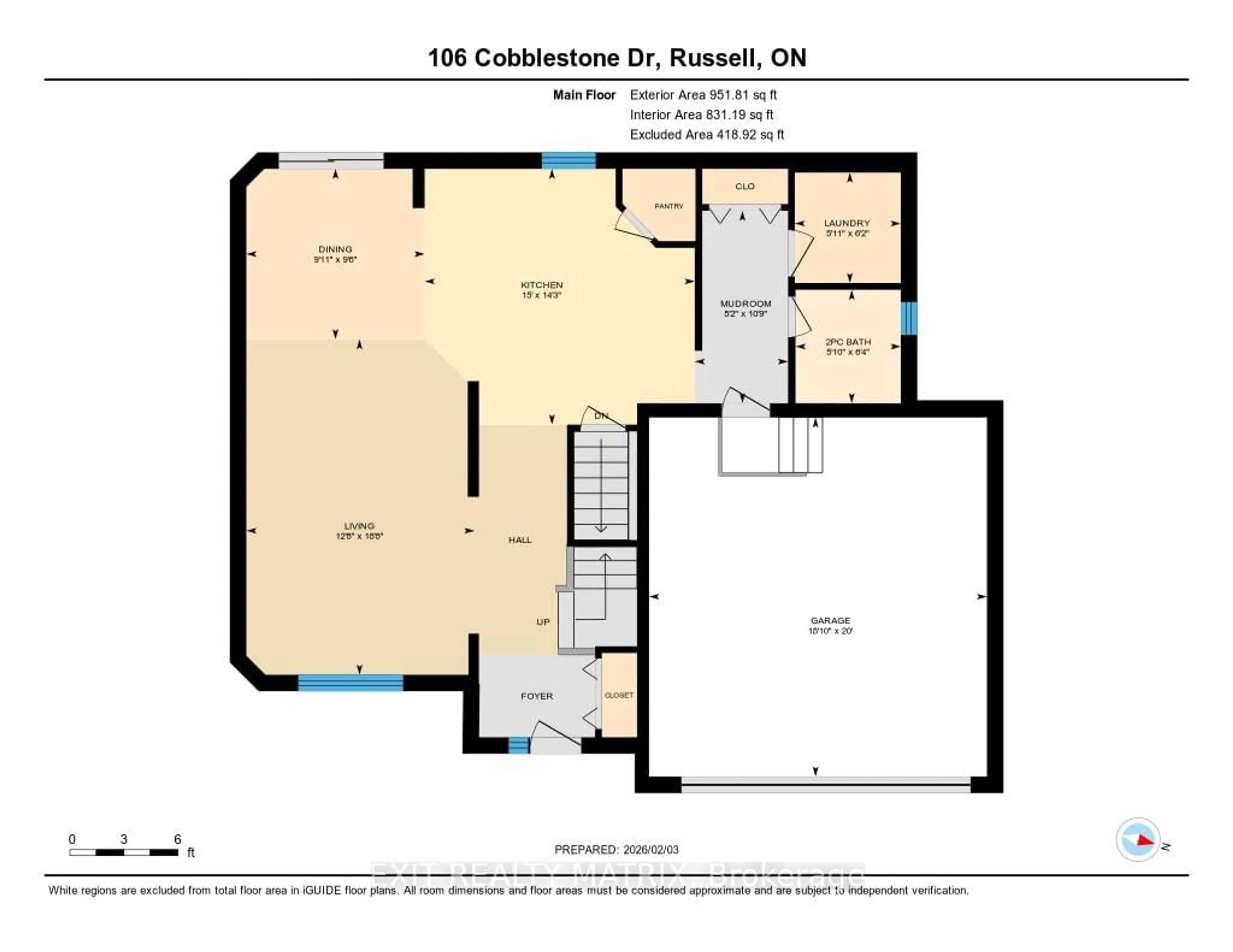 Floor plan for 106 Cobblestone Dr, Russell Ontario K4R 0B2