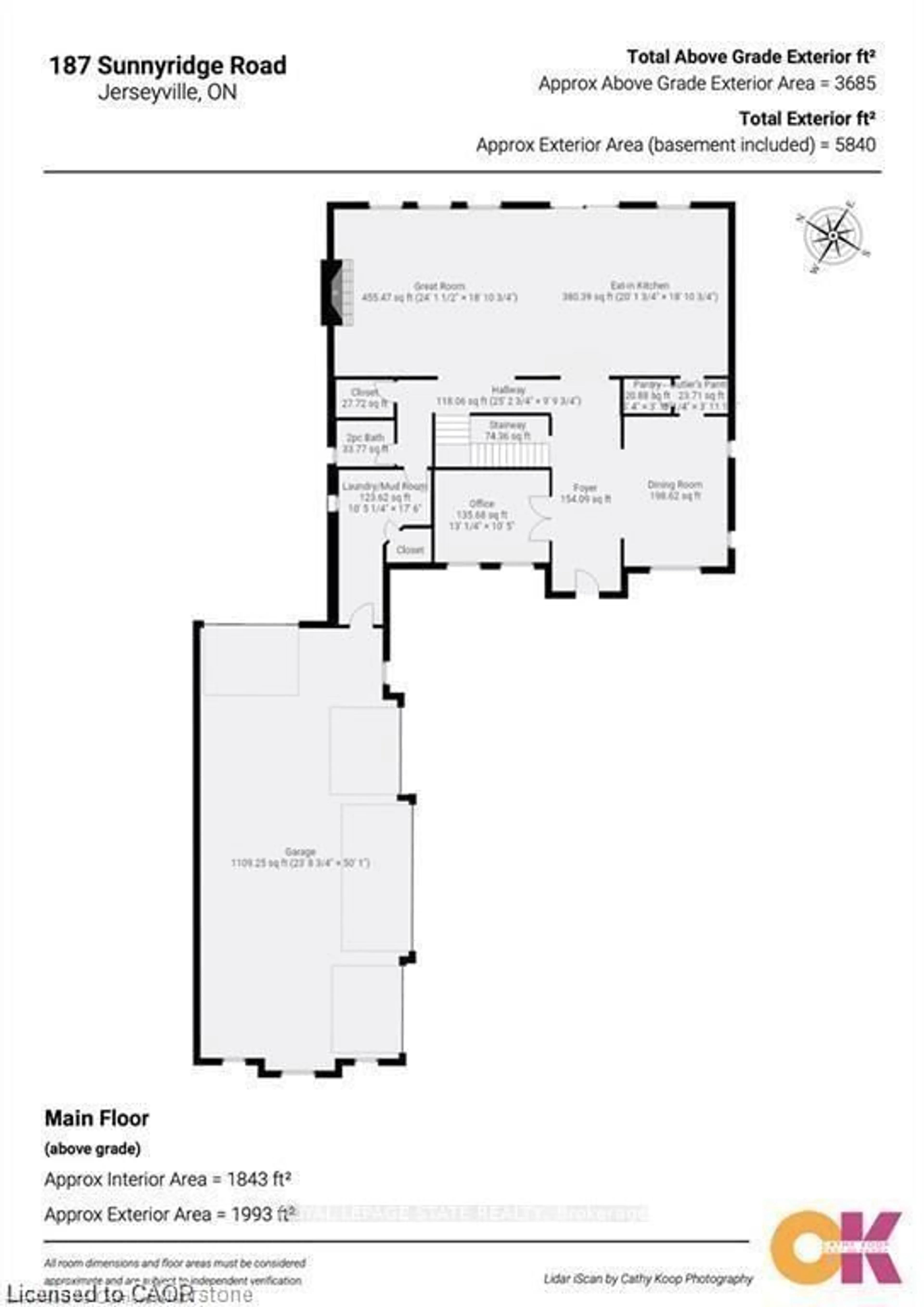 Floor plan for 187 Sunnyridge Rd, Hamilton Ontario L0R 1R0