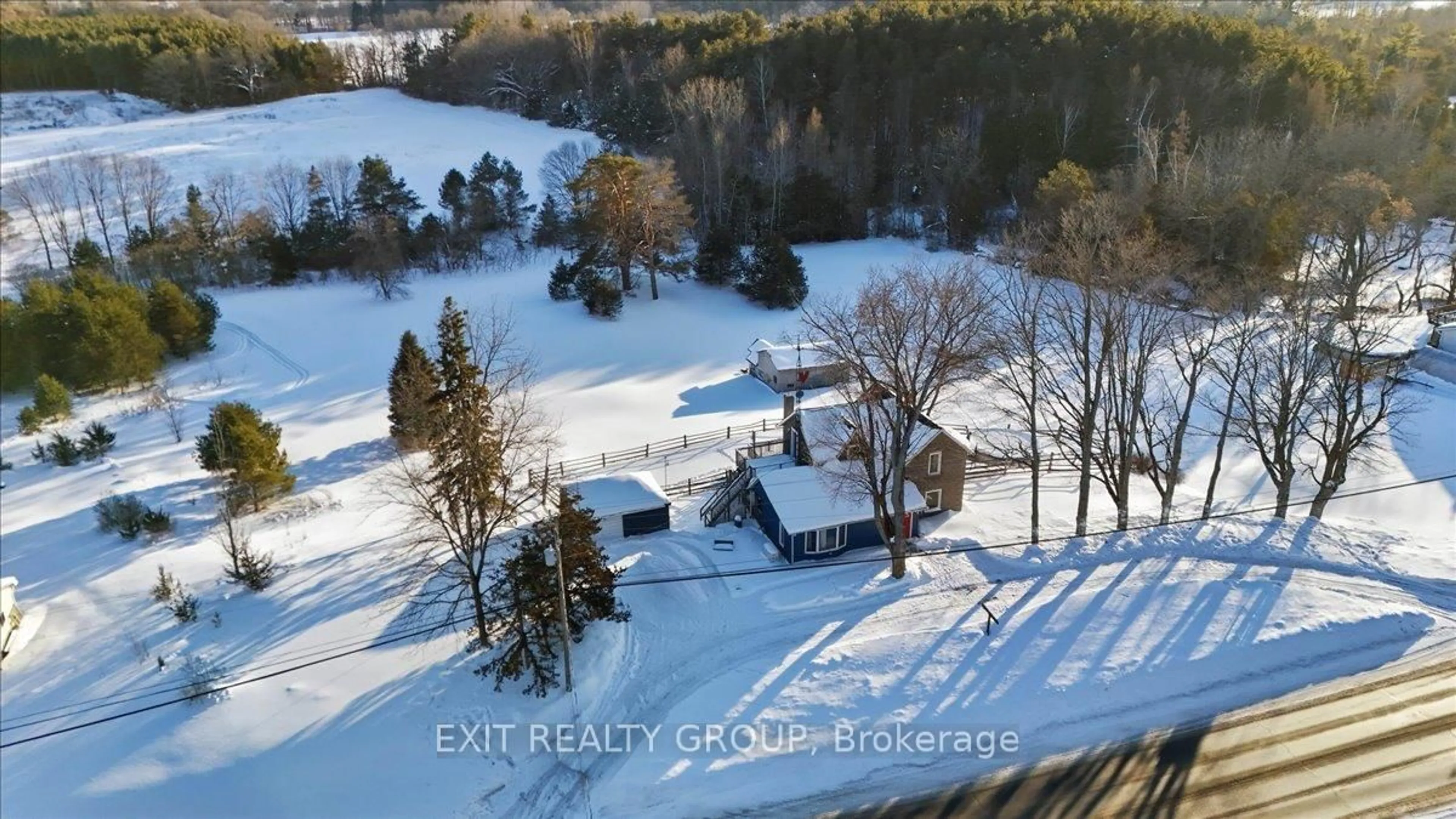 A pic from outside/outdoor area/front of a property/back of a property/a pic from drone, water/lake/river/ocean view for 1573 County Road 5, Hastings Ontario K0K 2C0