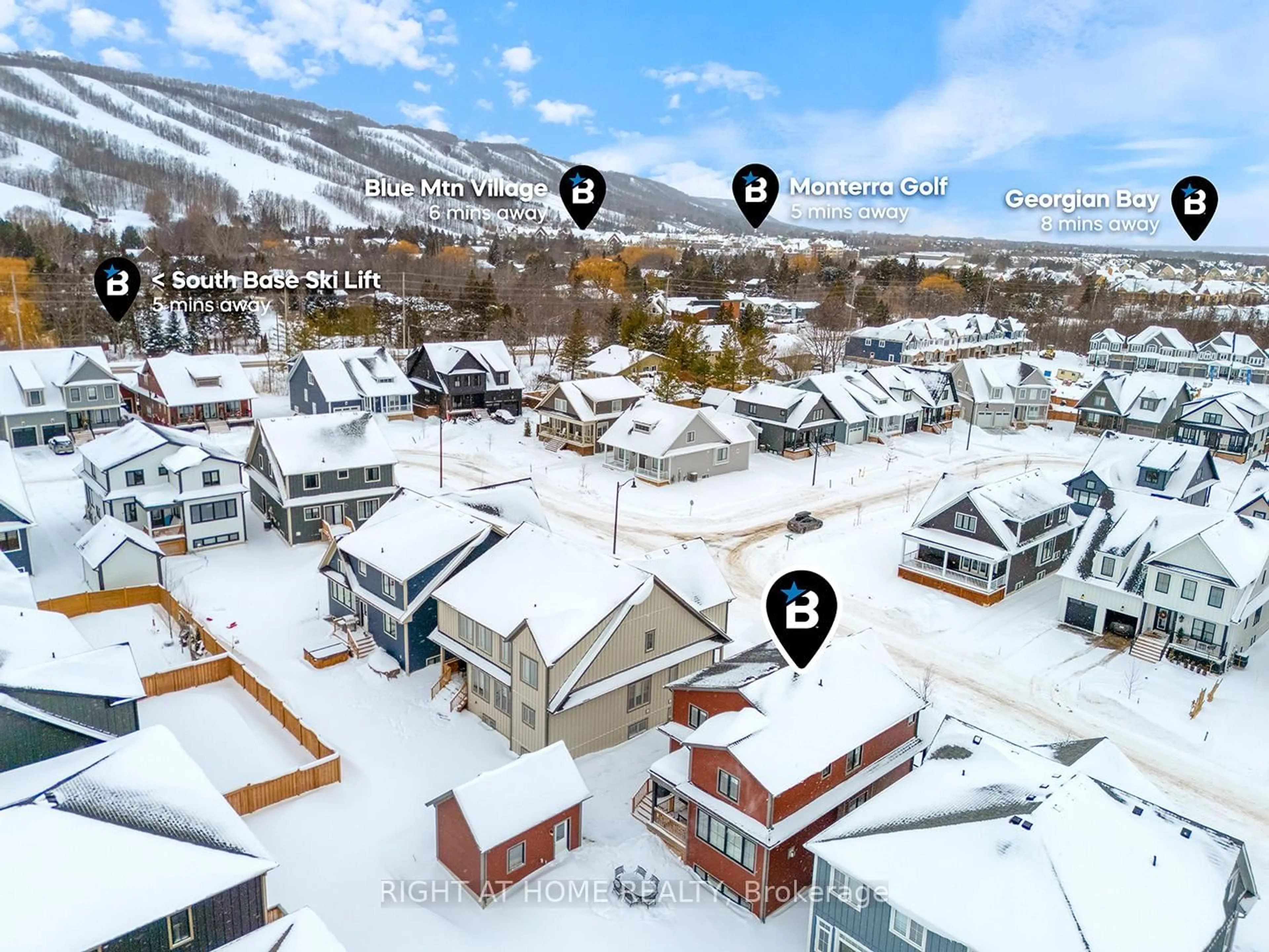 A pic from outside/outdoor area/front of a property/back of a property/a pic from drone, mountain view for 157 Courtland St, Blue Mountains Ontario L9Y 5L7