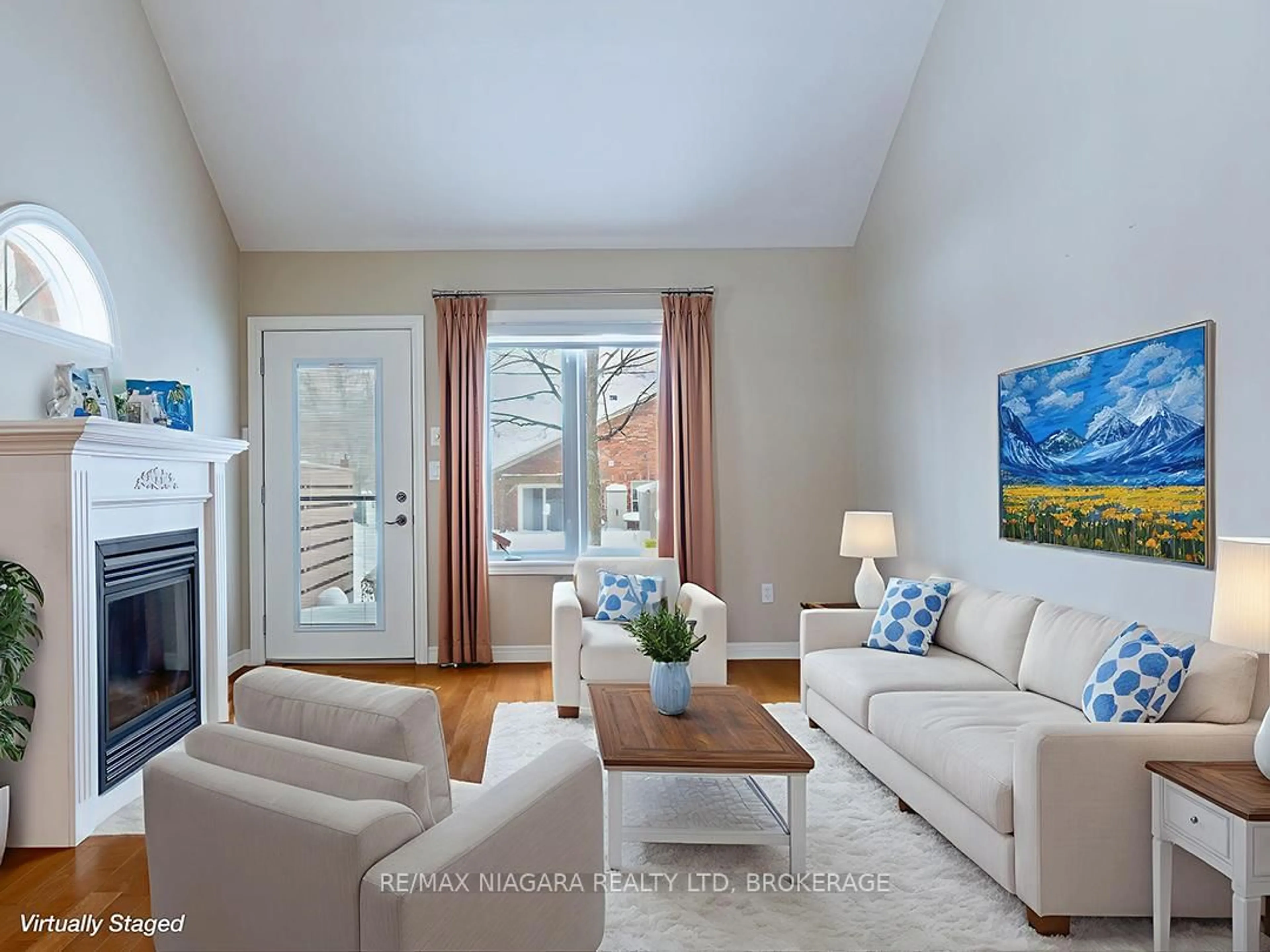 Living room with furniture, wood/laminate floor for 57 Maple St, Port Colborne Ontario L3K 6G7