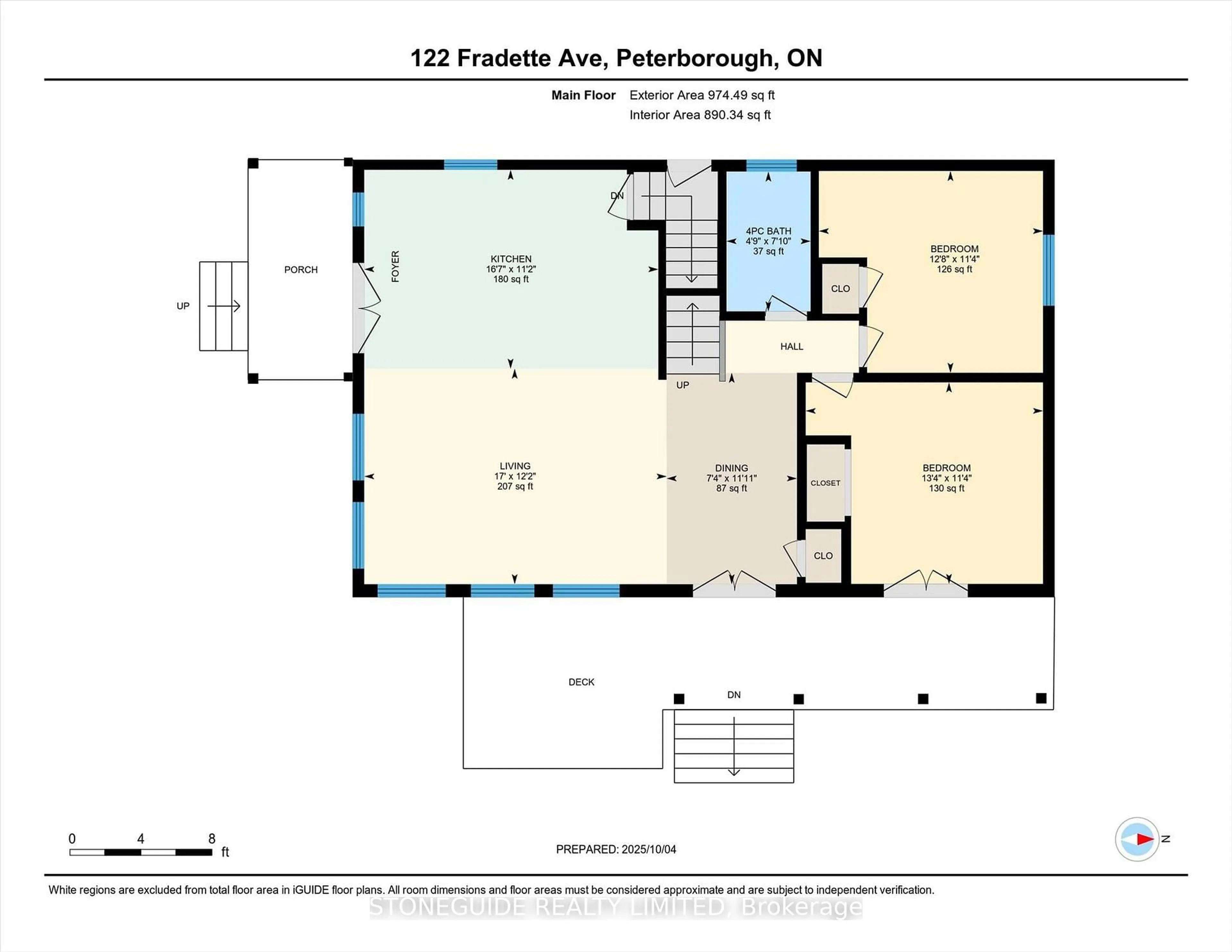 Floor plan for 122 Fradette Ave, Peterborough Ontario K9J 1T5
