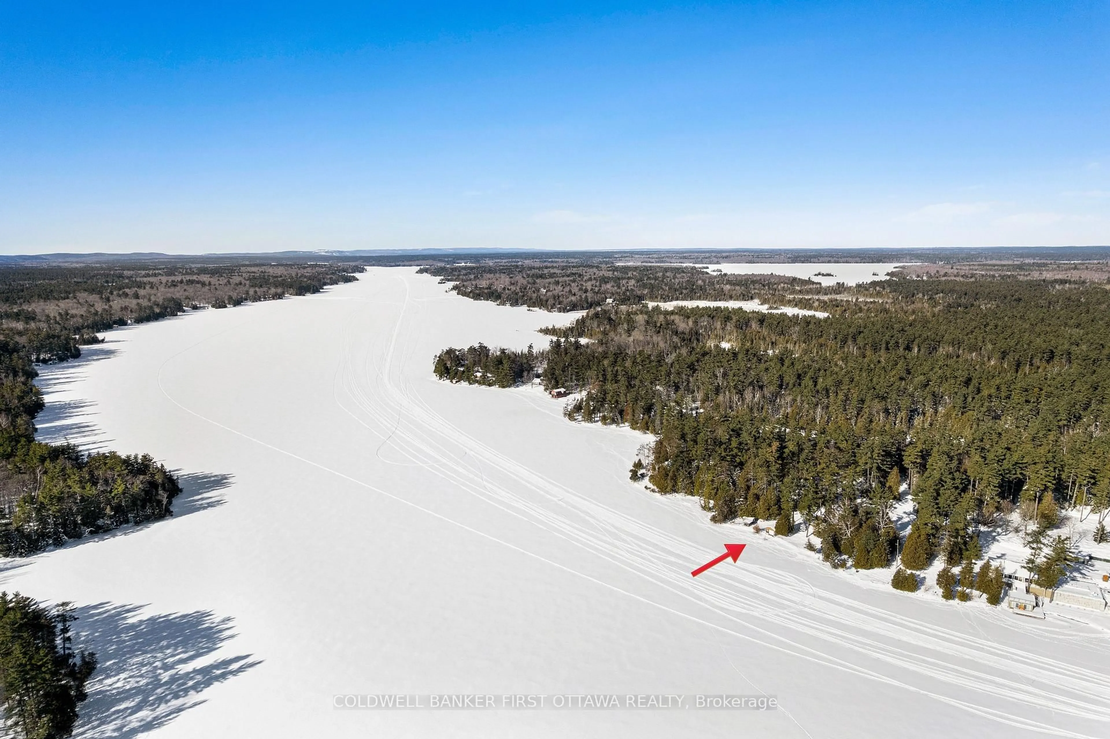 A pic from outside/outdoor area/front of a property/back of a property/a pic from drone, water/lake/river/ocean view for 161 Keith's Bluff Rd, White Lake Ontario K0A 3L0