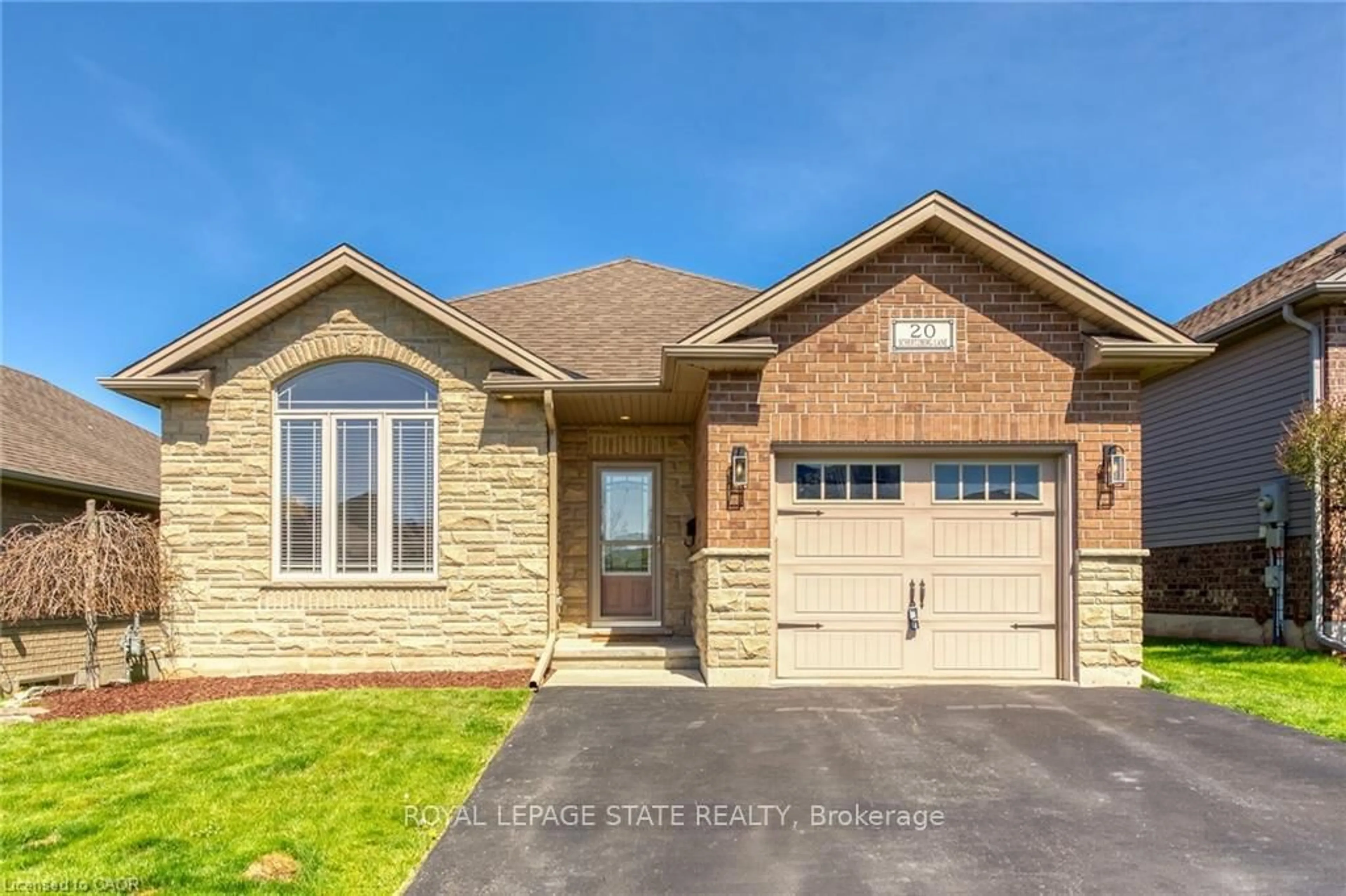 Home with brick exterior material, street for 20 Schertzberg Lane, Brantford Ontario N3T 0B3