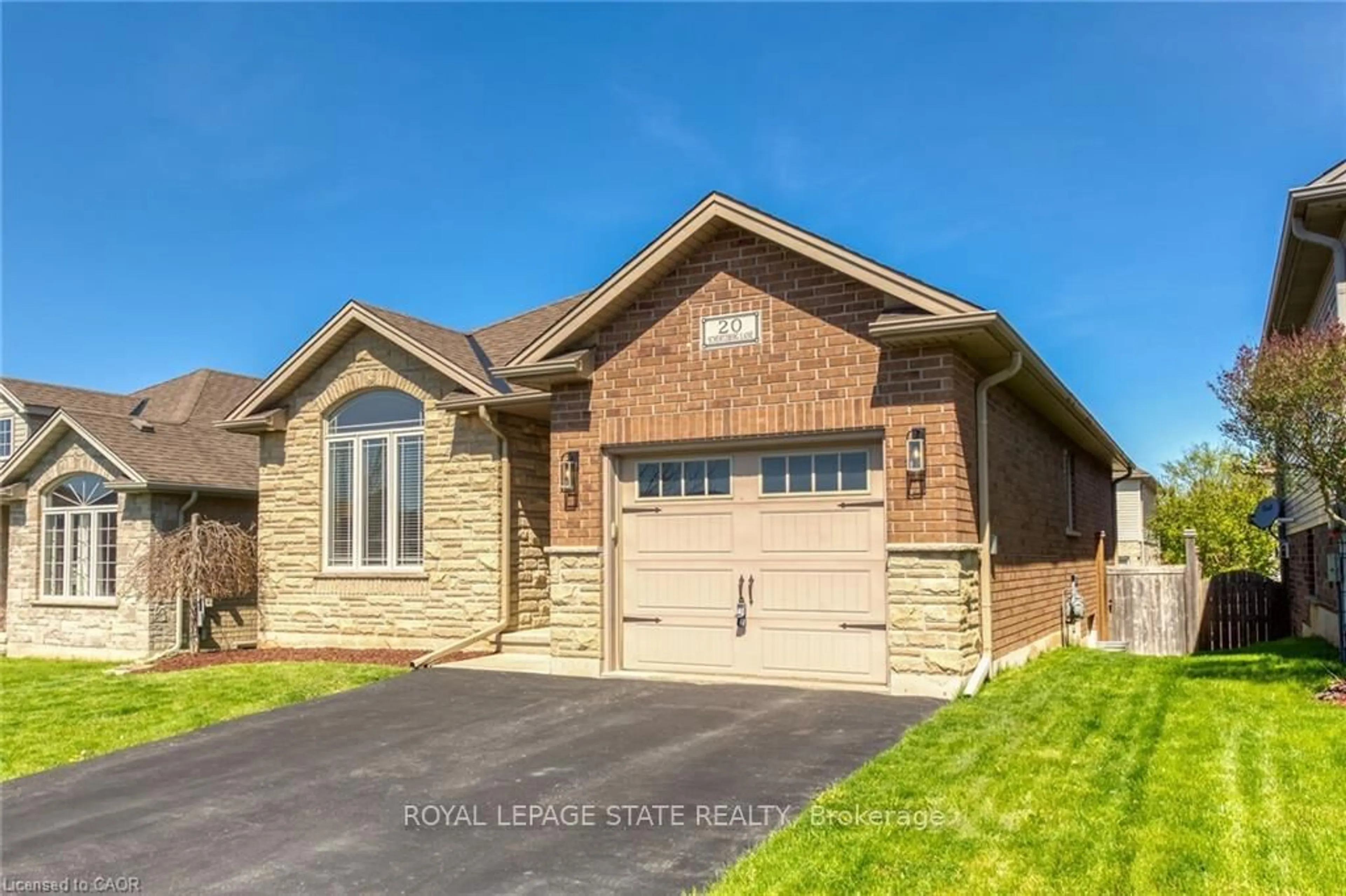 Home with brick exterior material, street for 20 Schertzberg Lane, Brantford Ontario N3T 0B3