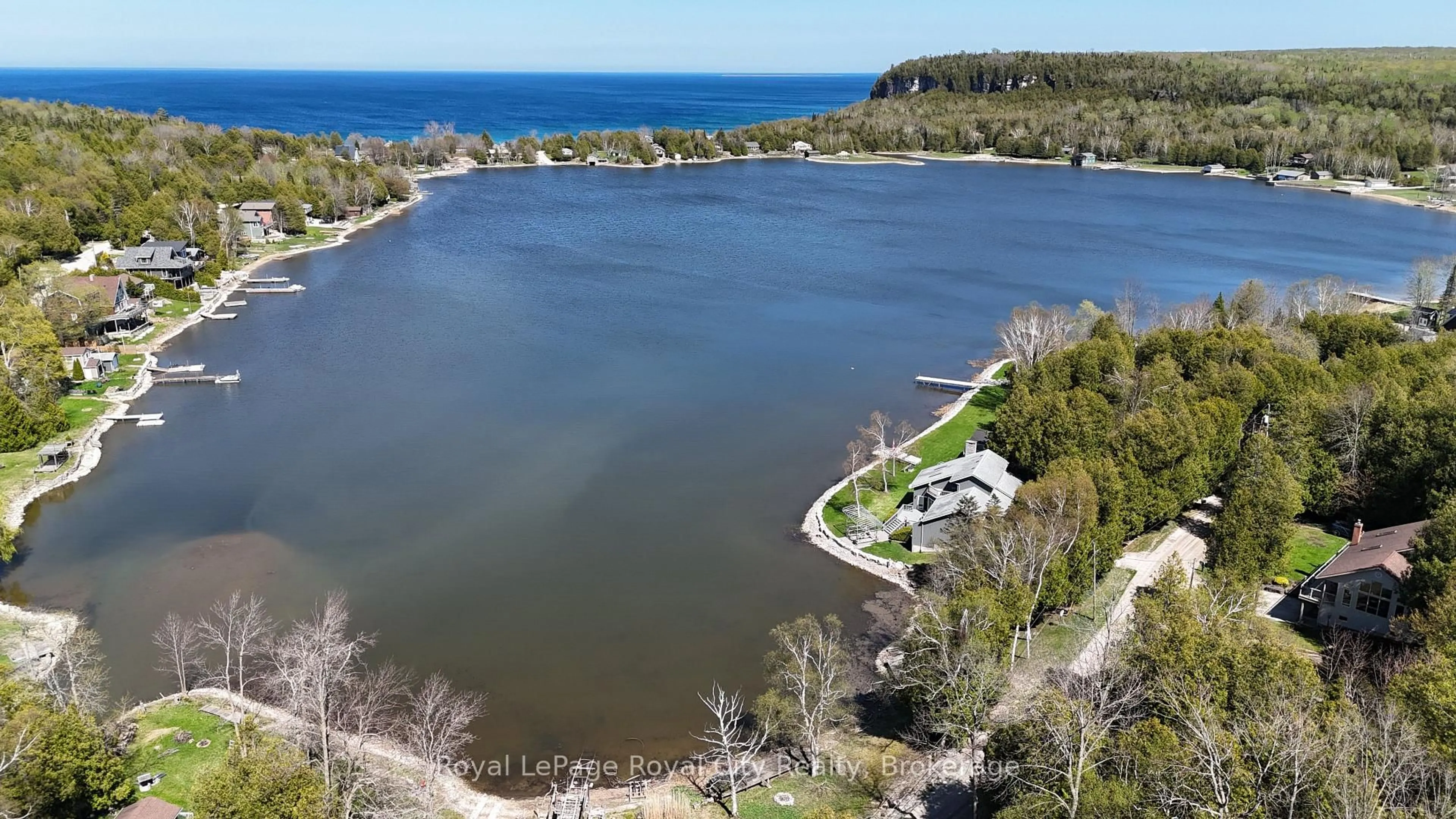 A pic from outside/outdoor area/front of a property/back of a property/a pic from drone, water/lake/river/ocean view for 2557 Bruce 9 Rd, Northern Bruce Peninsula Ontario N0H 1W0