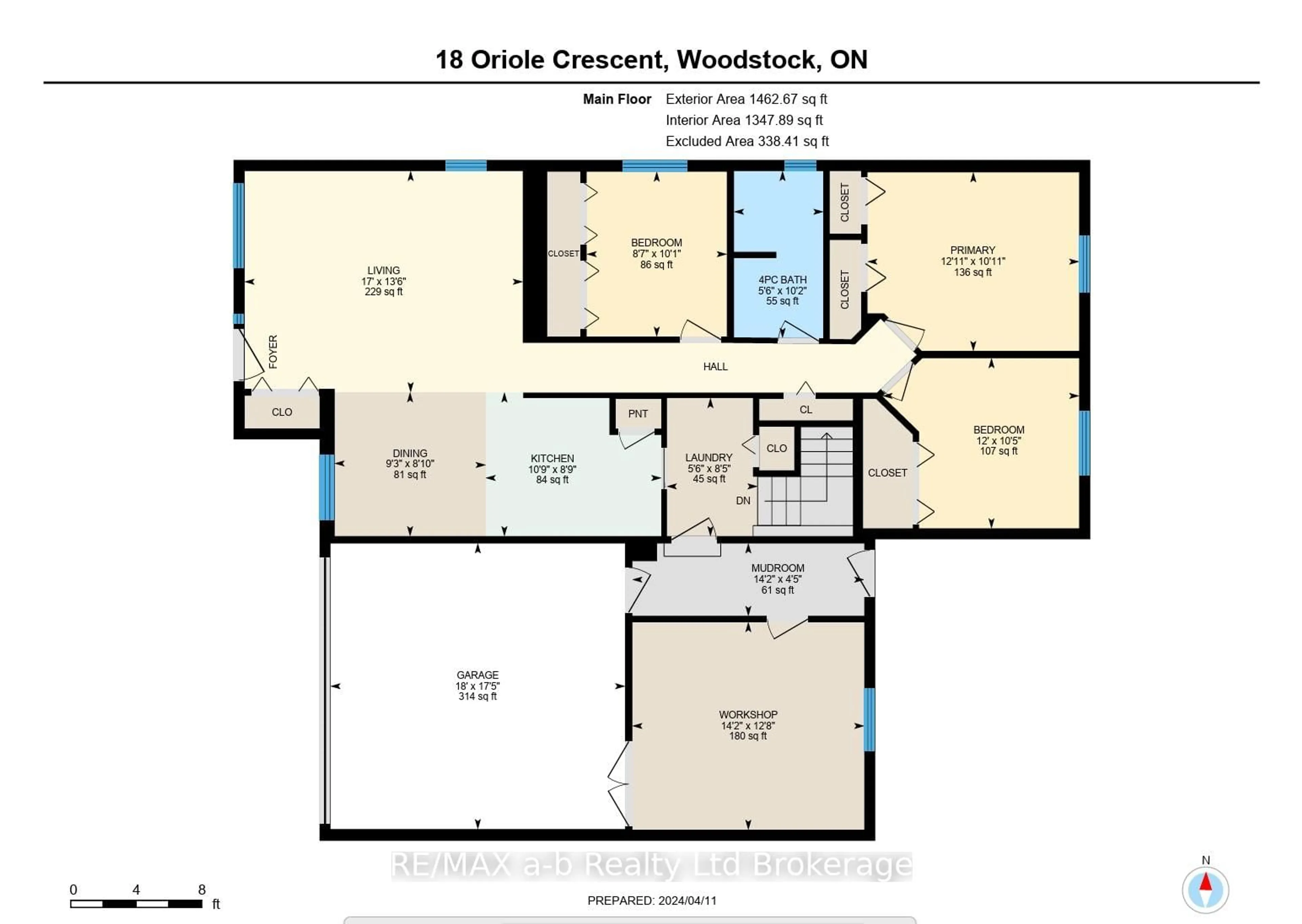 Floor plan for 18 Oriole Cres, Woodstock Ontario N4T 1T1