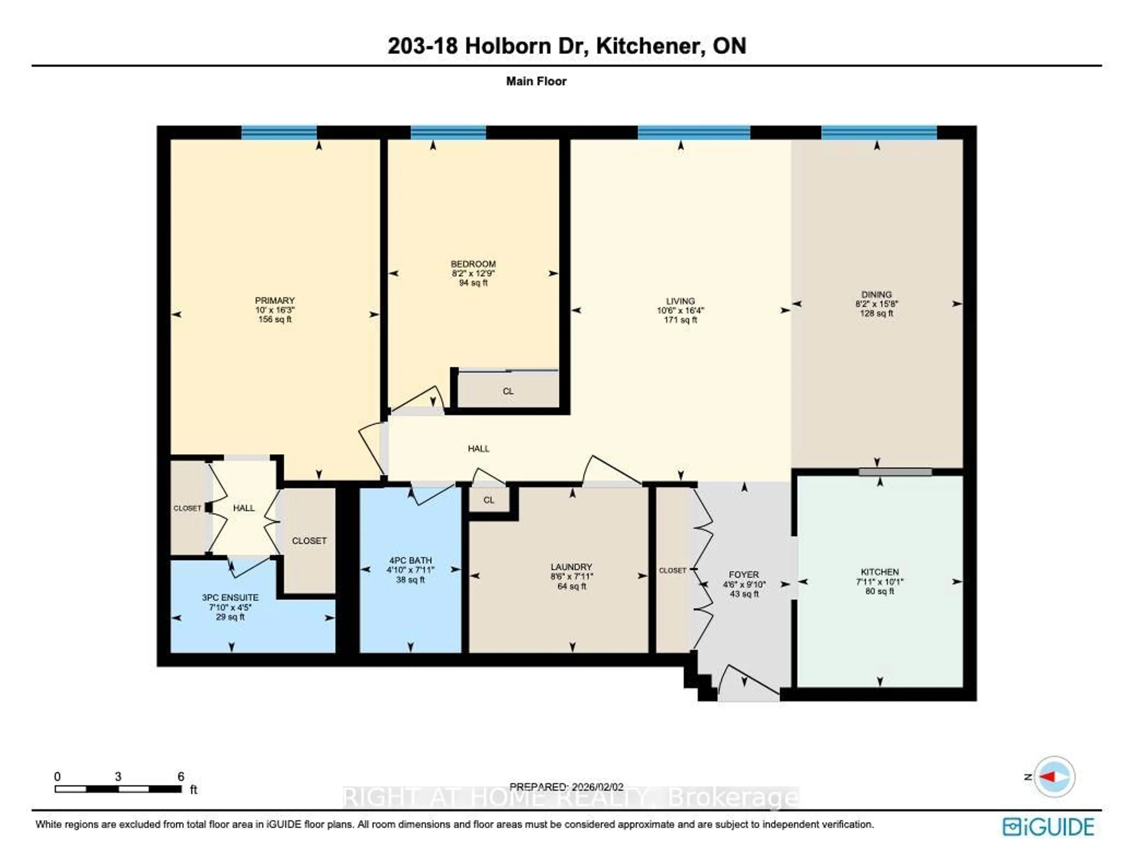 Floor plan for 18 Holborn Crt #203, Kitchener Ontario N2A 4A1