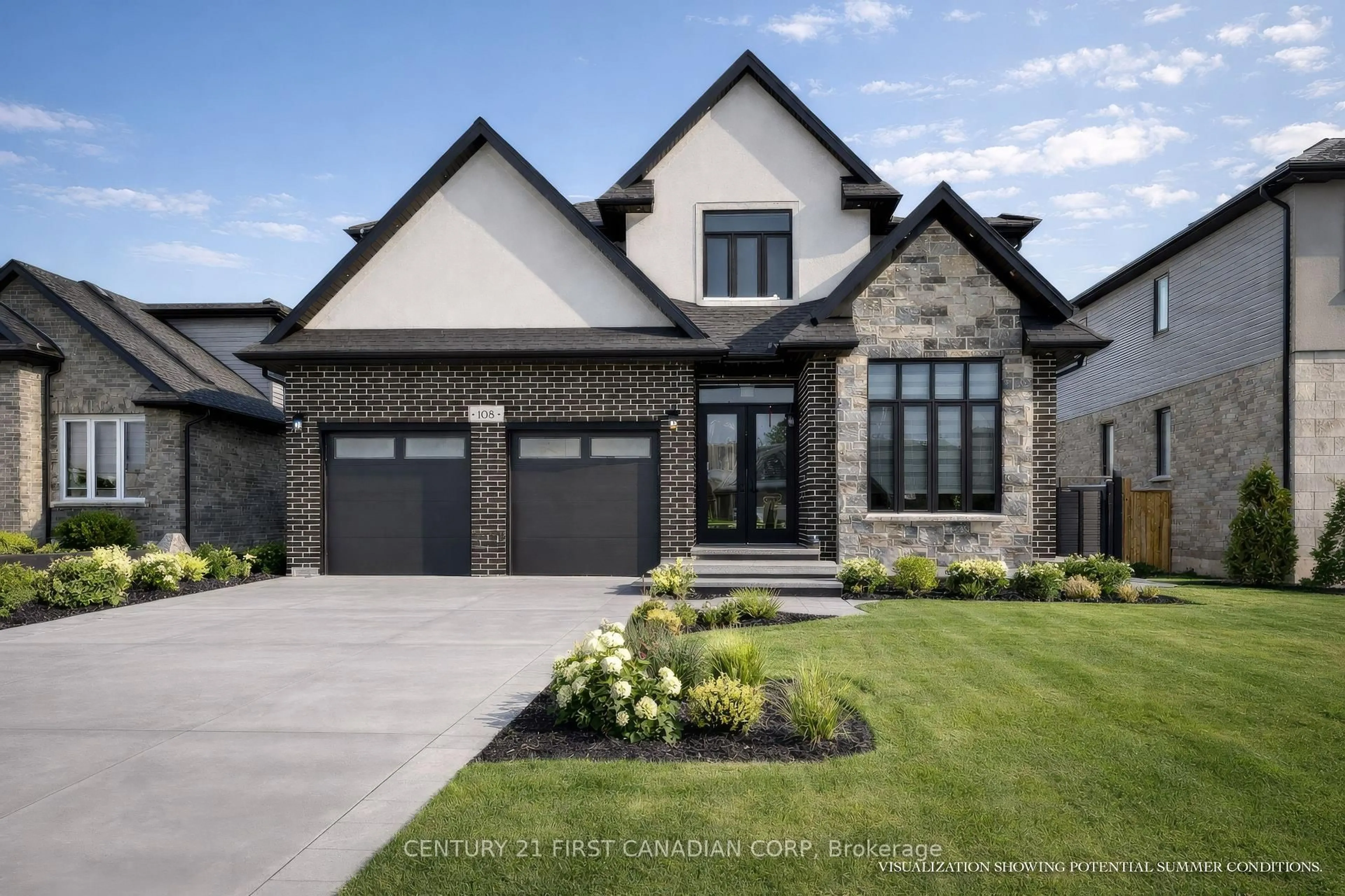 Home with brick exterior material, street for 108 Watts Dr, Lucan Biddulph Ontario N0M 2J0