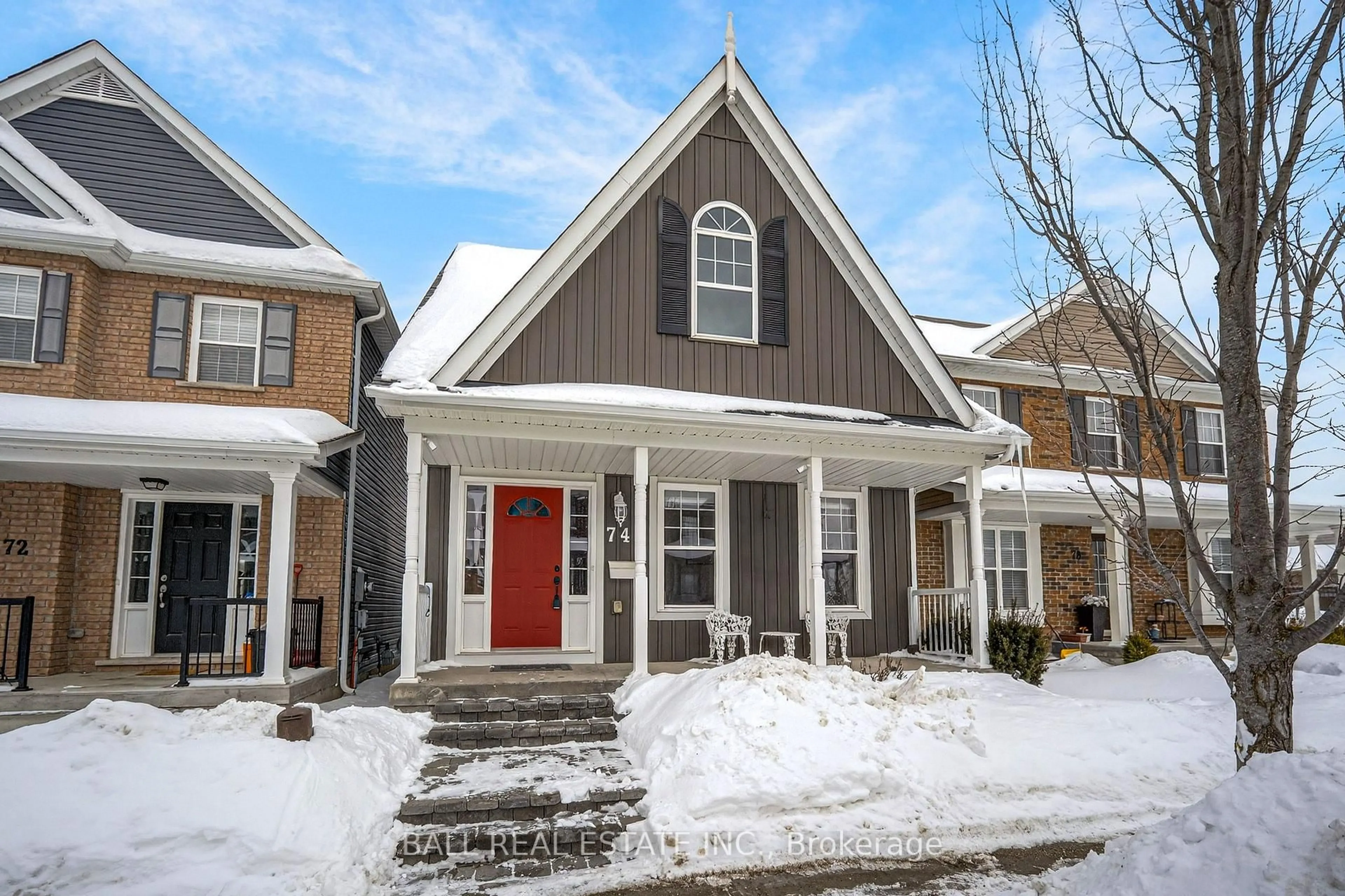 Home with brick exterior material, street for 74 Flitton Ave, Peterborough Ontario K9H 0G5