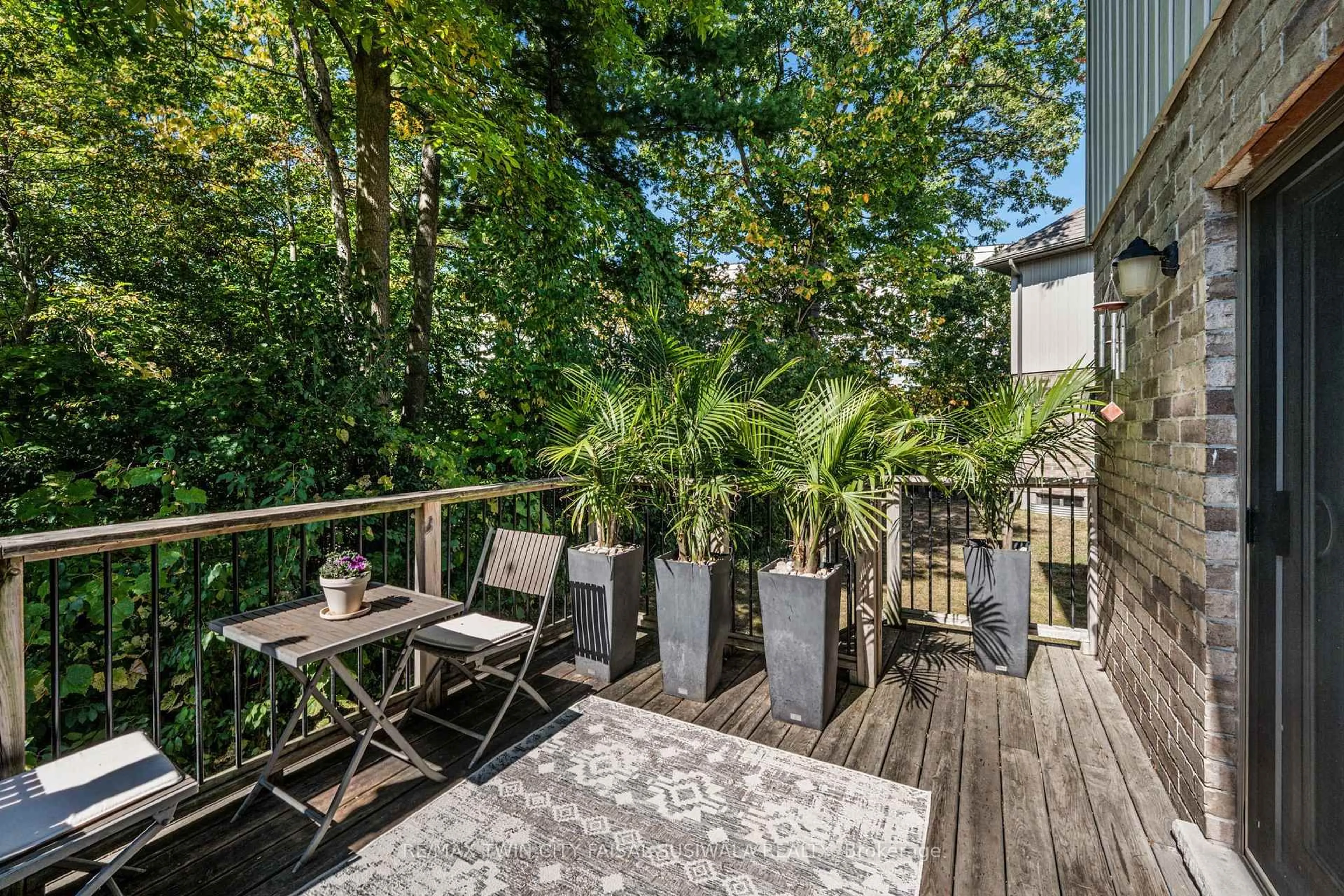 Patio, forest/trees view for 635 Saginaw Pkwy #47, Cambridge Ontario N1T 0C1