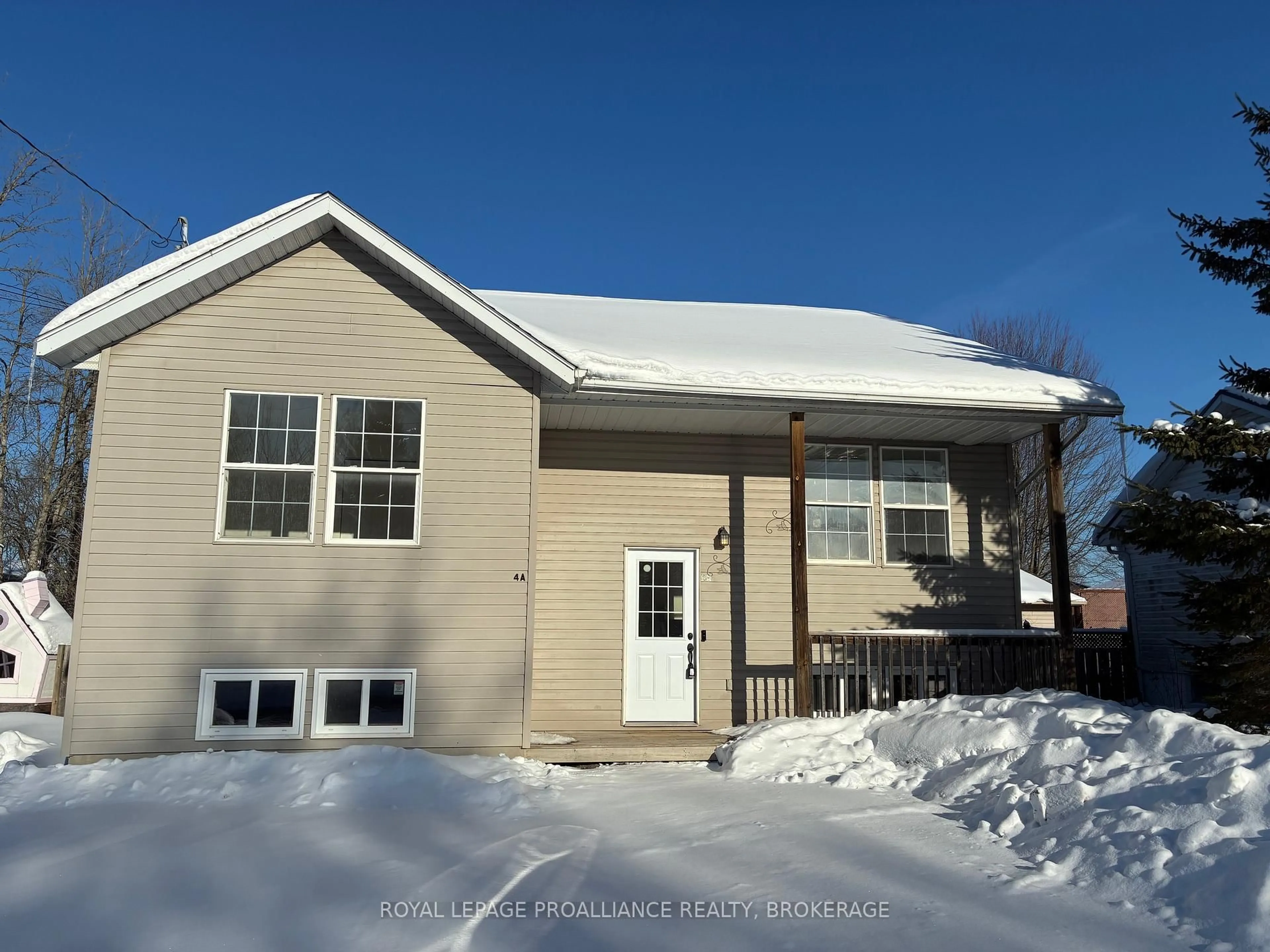 Home with vinyl exterior material, street for 4A Creighton Dr, Loyalist Ontario K7L 1W7