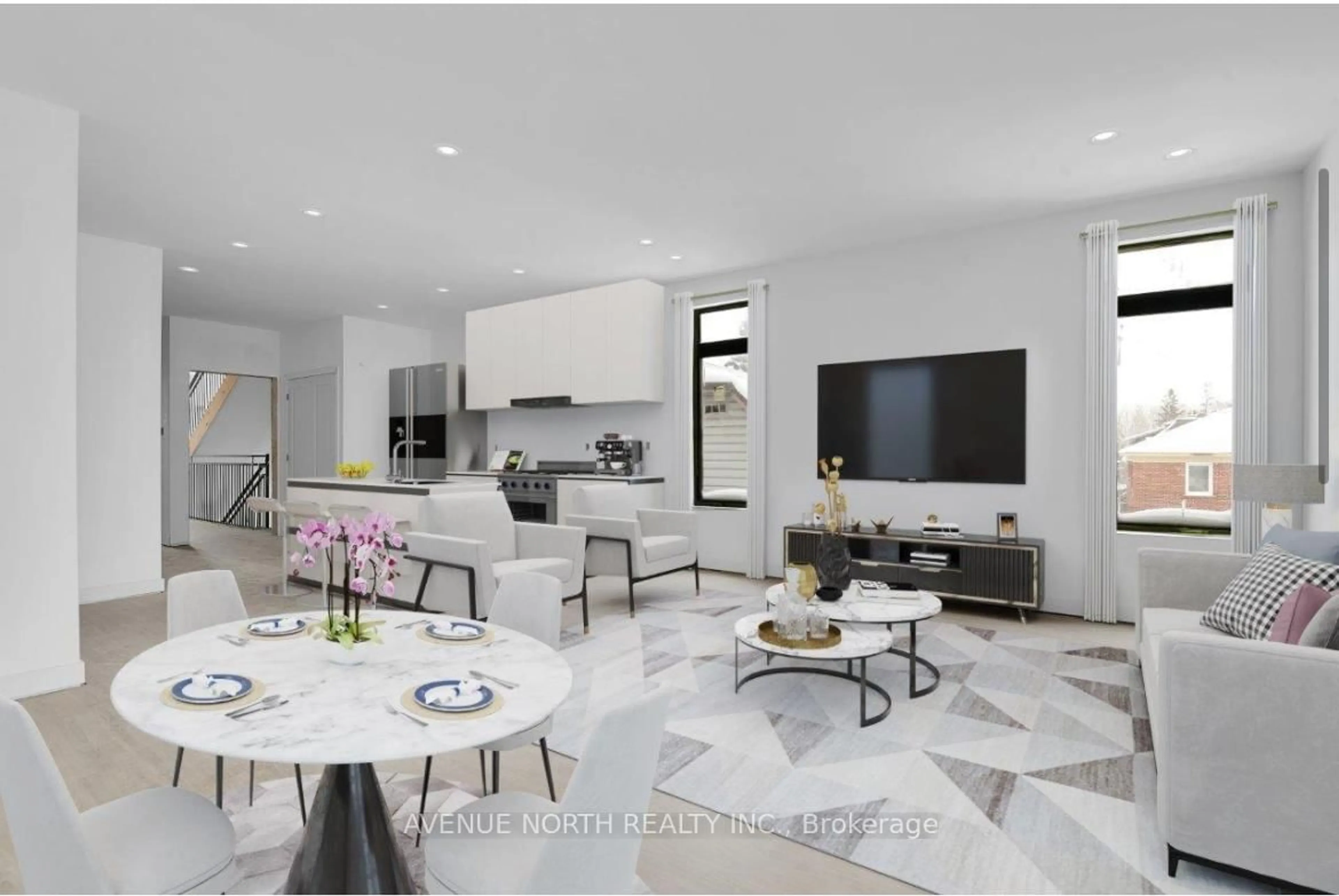 Open concept kitchen, ceramic/tile floor for 74 Havelock St, Ottawa Ontario K1S 0A6