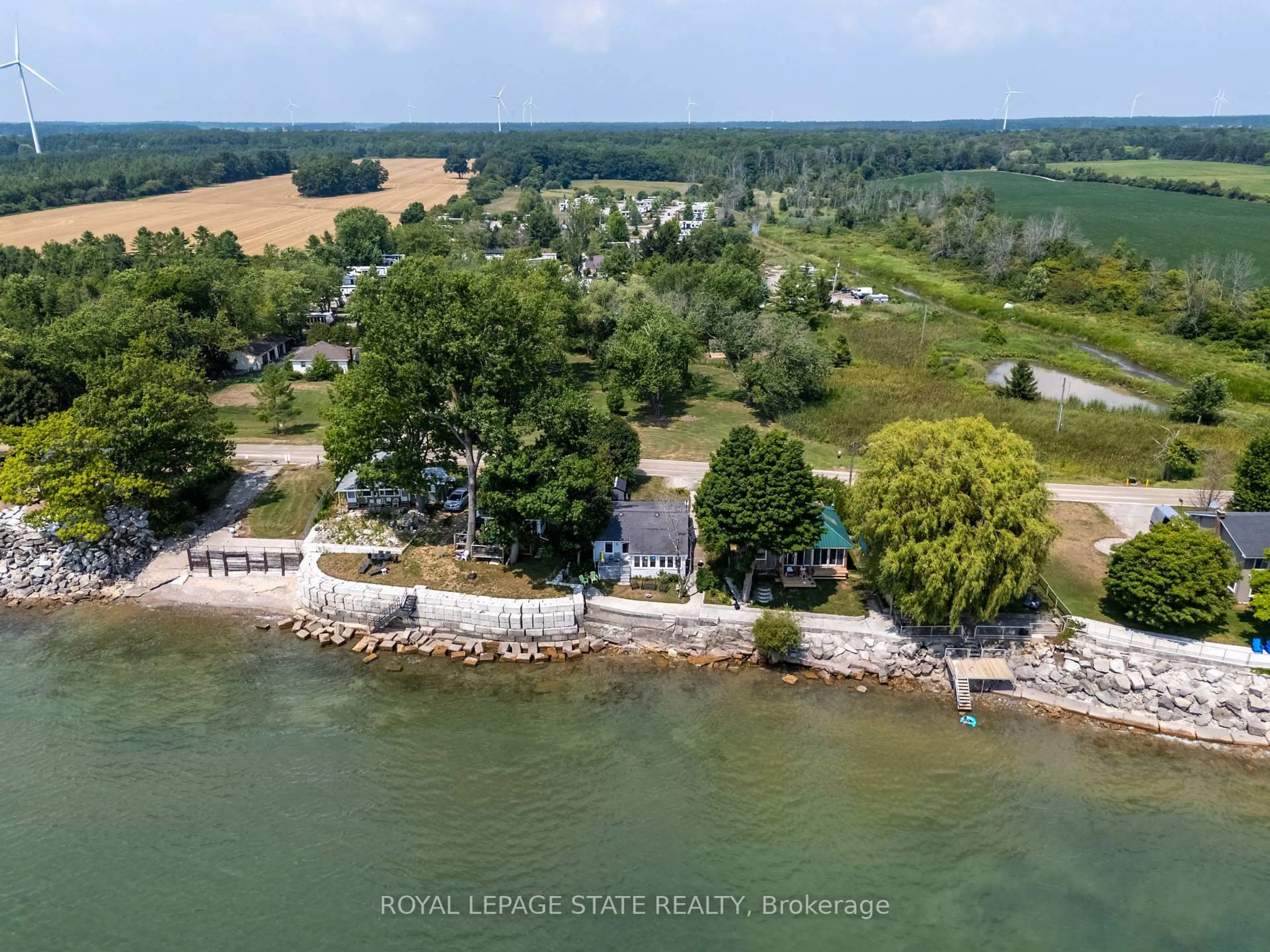 A pic from outside/outdoor area/front of a property/back of a property/a pic from drone, water/lake/river/ocean view for 2110 Lakeshore Rd, Haldimand Ontario N1A 2W8
