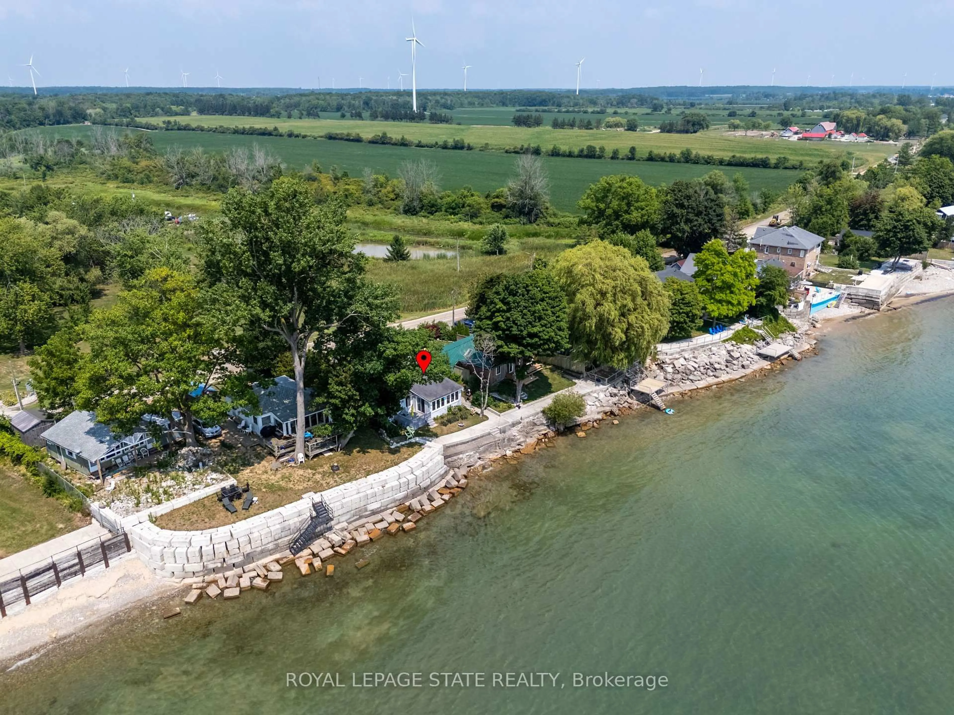A pic from outside/outdoor area/front of a property/back of a property/a pic from drone, water/lake/river/ocean view for 2110 Lakeshore Rd, Haldimand Ontario N1A 2W8