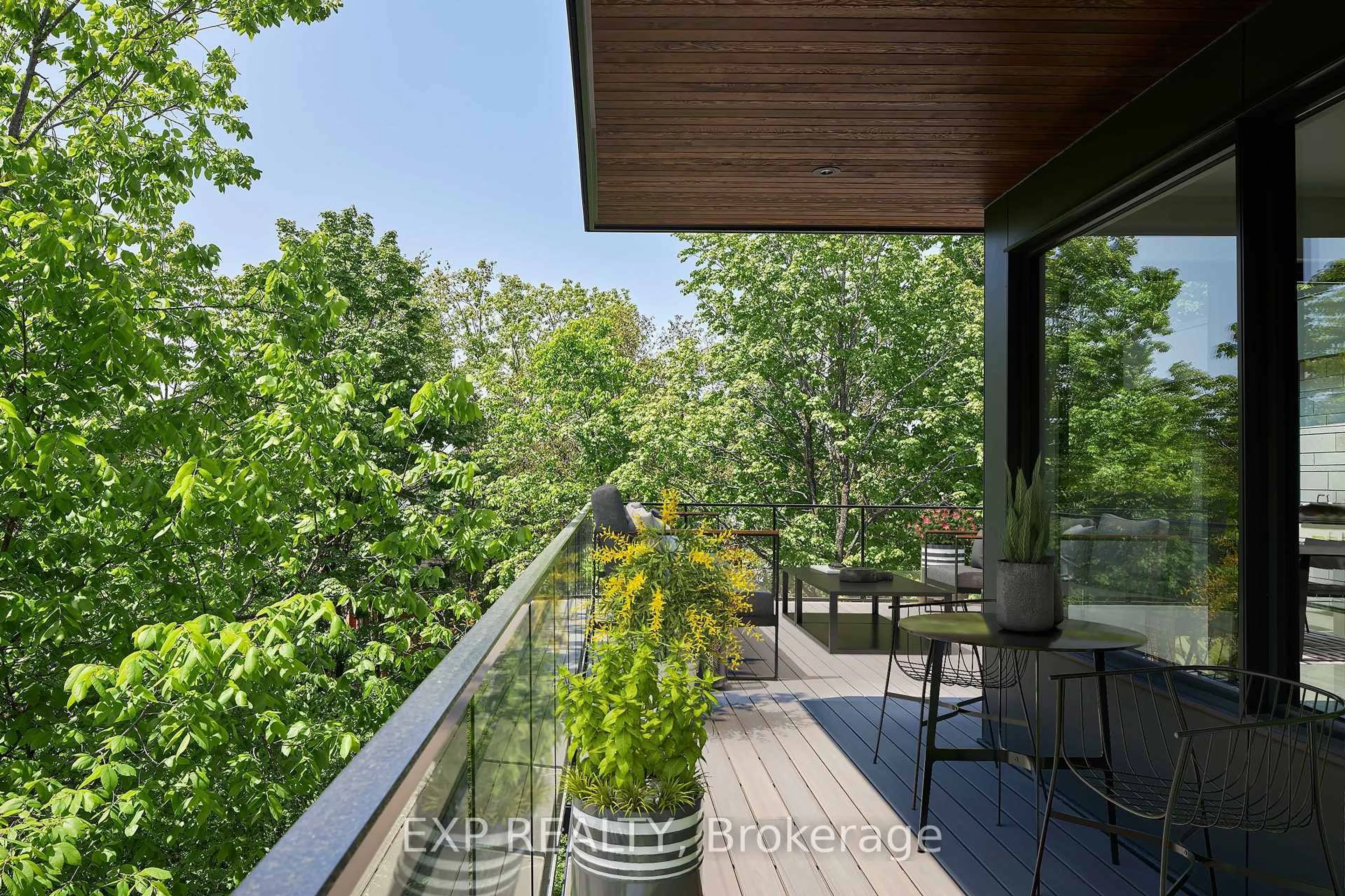 Balcony in the apartment, forest/trees view for 32 CLOVELLY Rd, Ottawa Ontario K1J 6M2