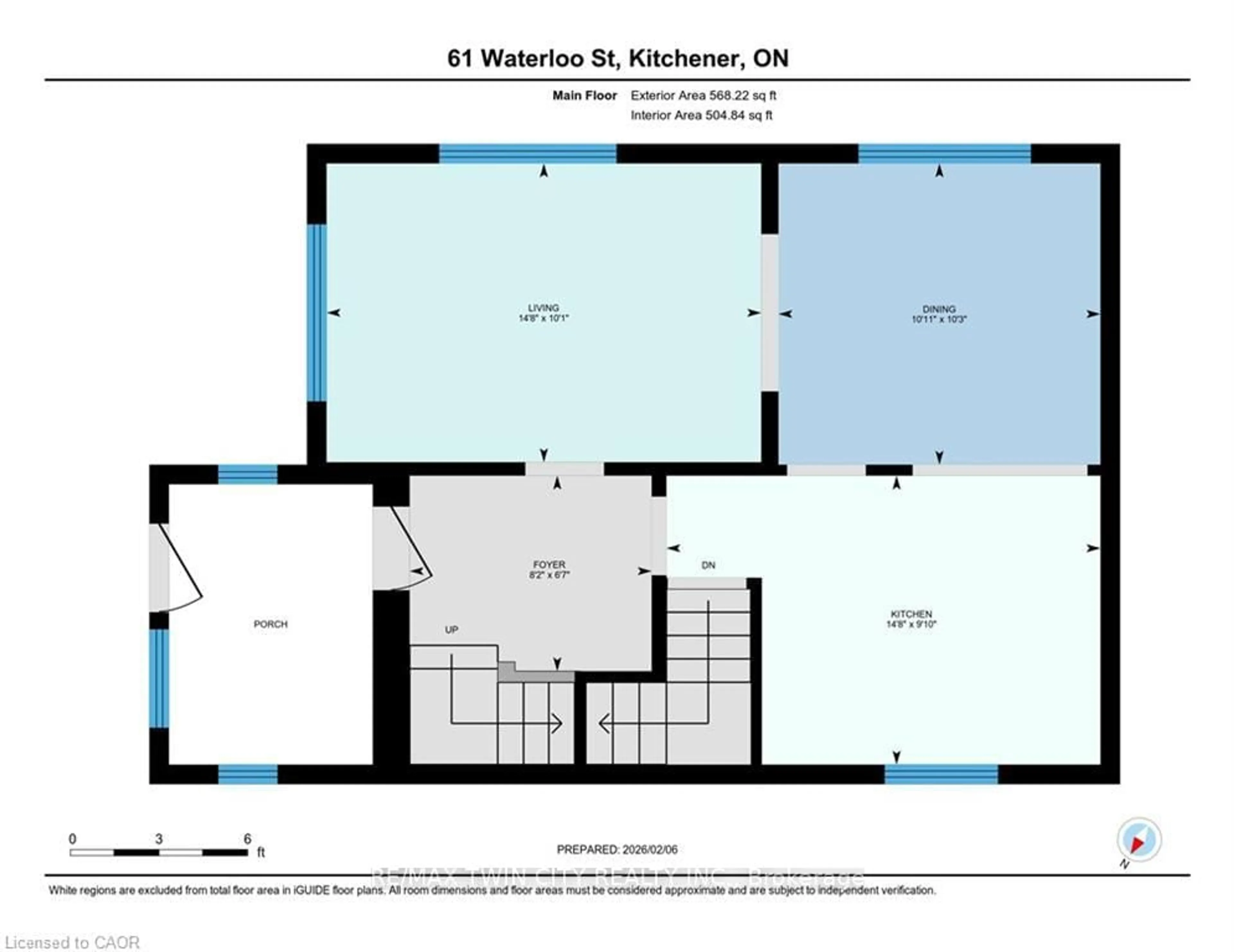 Floor plan for 61 WATERLOO St, Kitchener Ontario N2H 3V1