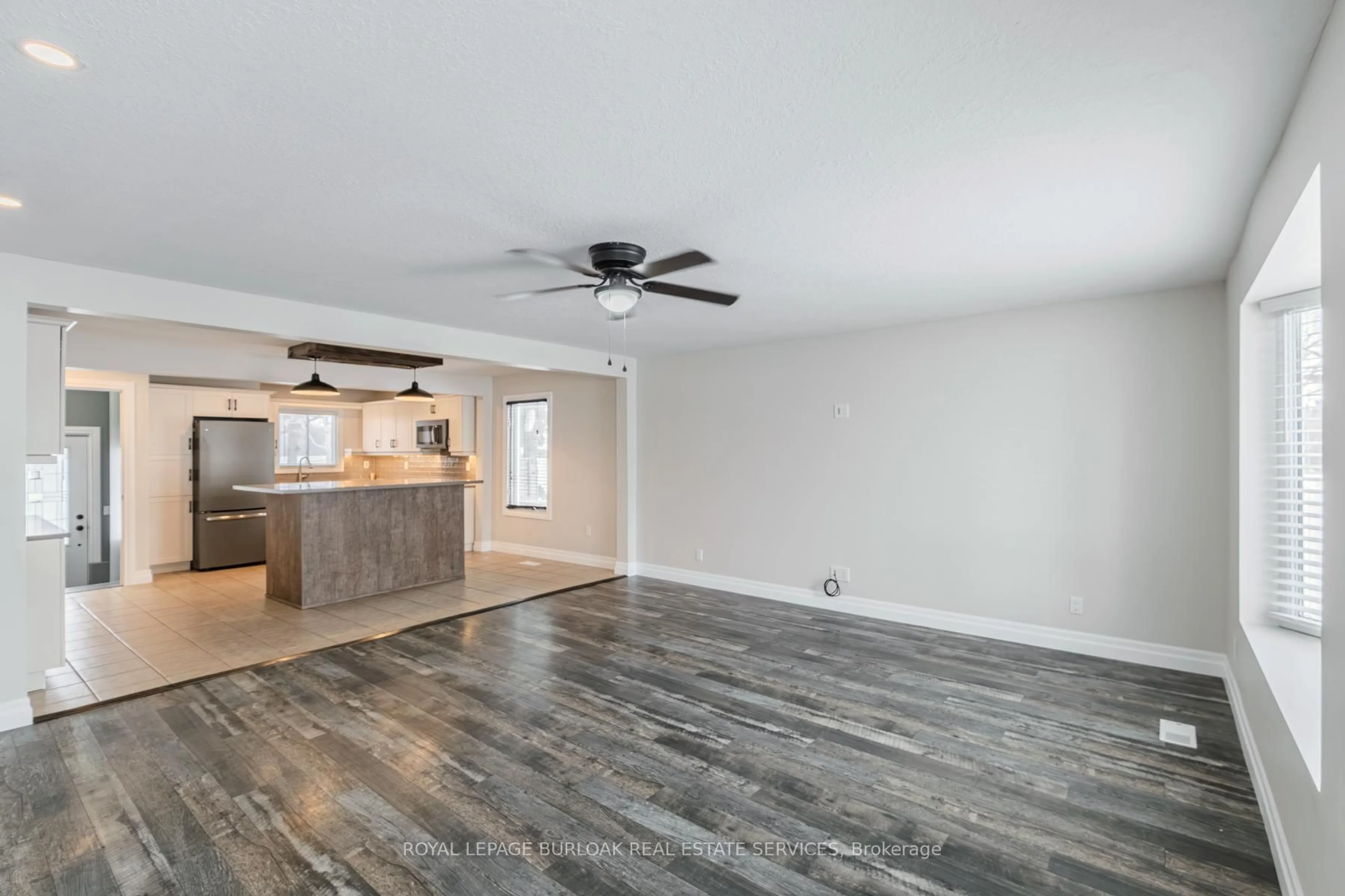 Open concept kitchen, wood/laminate floor for 556 Cockshutt Rd, Brant Ontario N0E 1R0