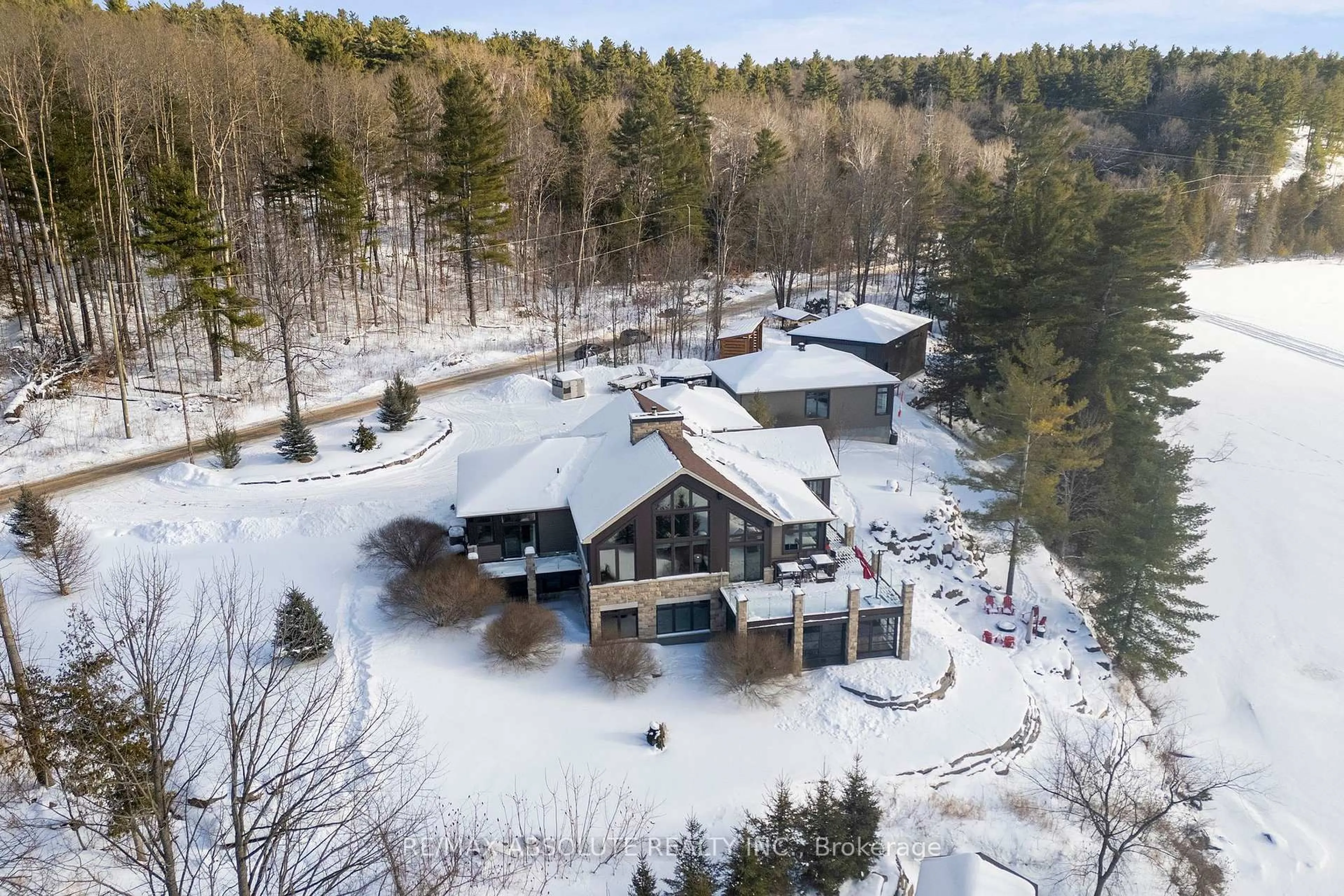 A pic from outside/outdoor area/front of a property/back of a property/a pic from drone, forest/trees view for 6505 K & P Tr, Calabogie Ontario K0J 1H0