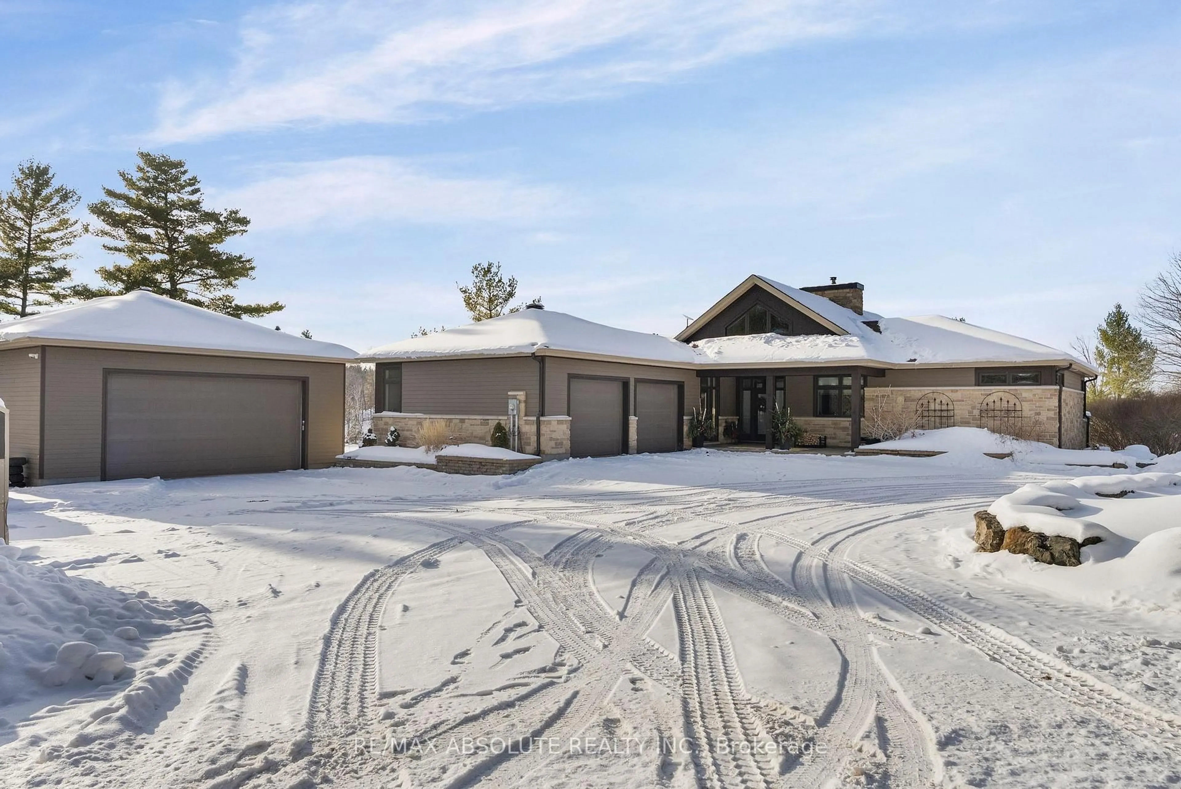 A pic from outside/outdoor area/front of a property/back of a property/a pic from drone, street for 6505 K & P Tr, Calabogie Ontario K0J 1H0