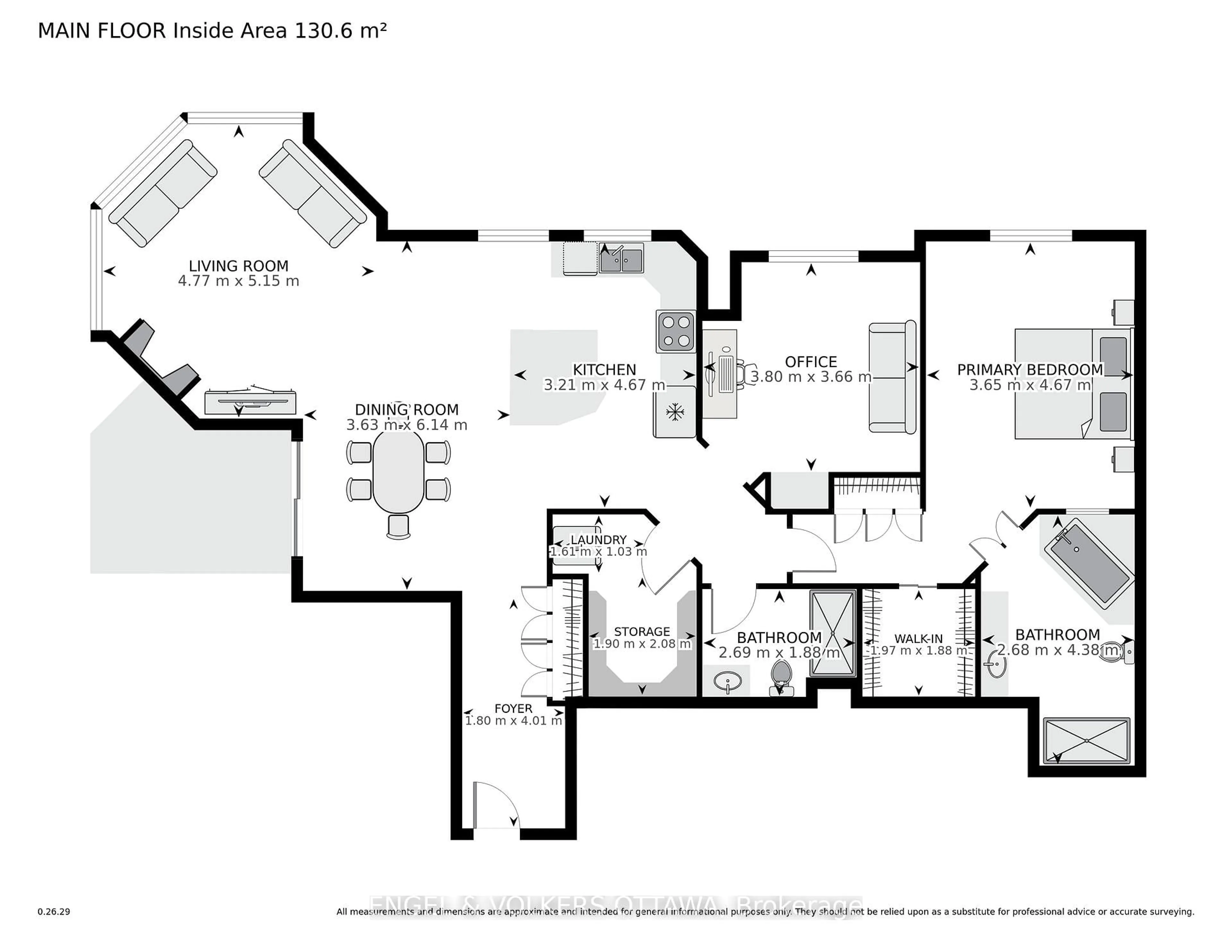Floor plan for 15 St Andrew St #1802, Brockville Ontario K6V 0B8