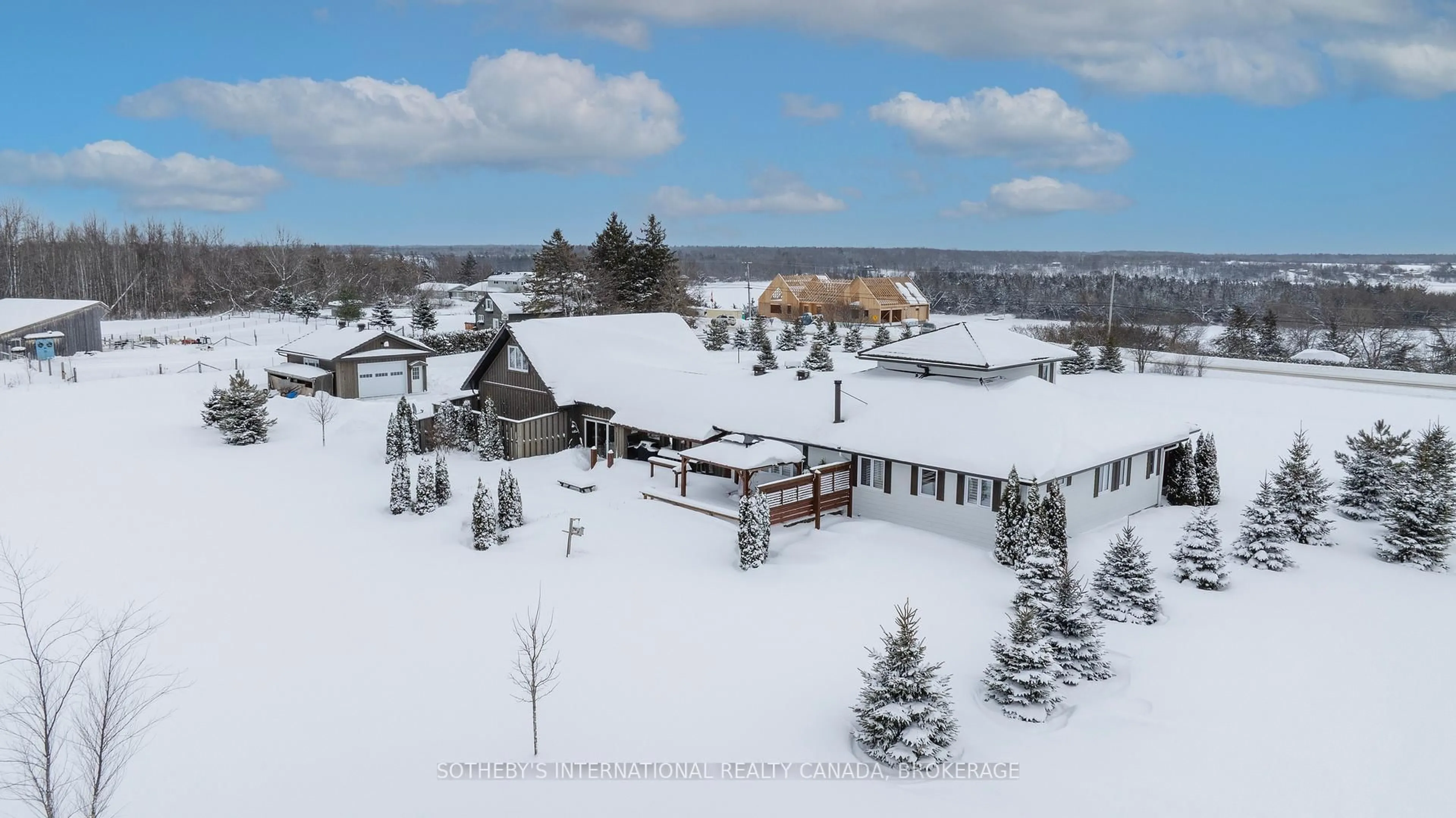 A pic from outside/outdoor area/front of a property/back of a property/a pic from drone, mountain view for 4640 County Road 9 Rd, Napanee Ontario K7R 3K8