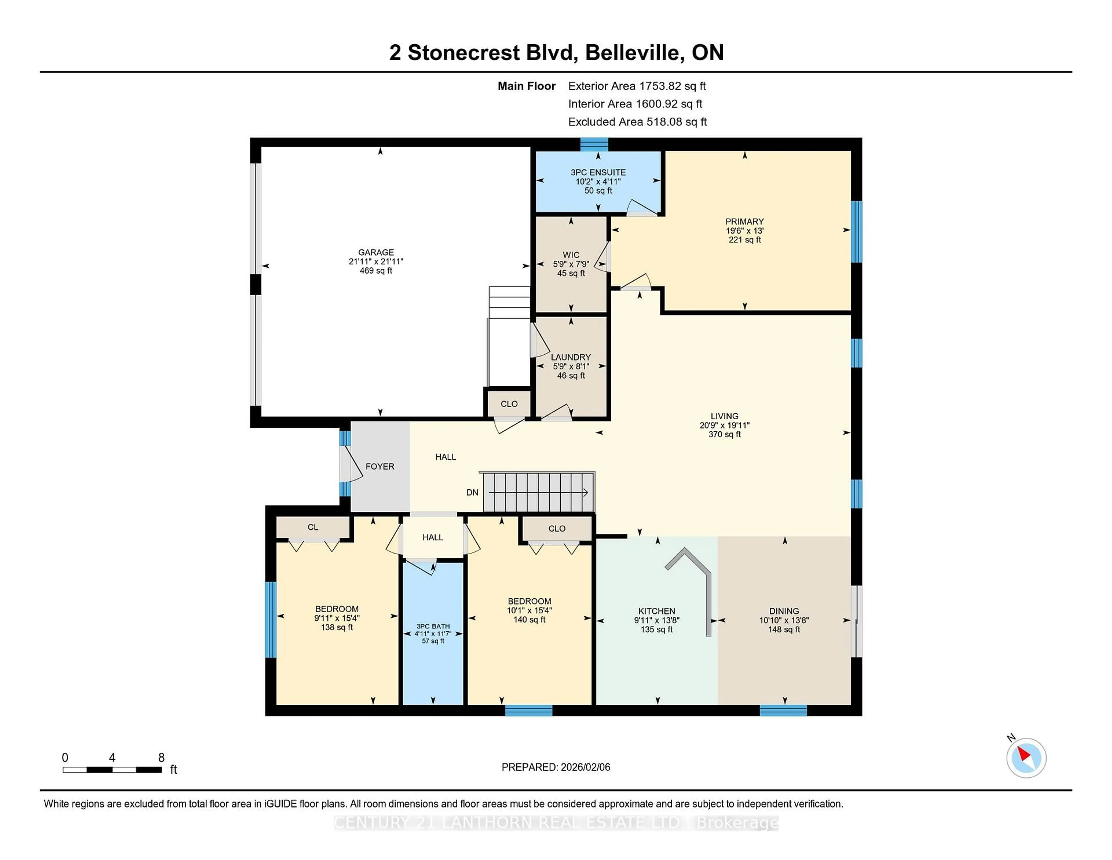 Floor plan for 2 Stonecrest Blvd, Quinte West Ontario K8R 0A2