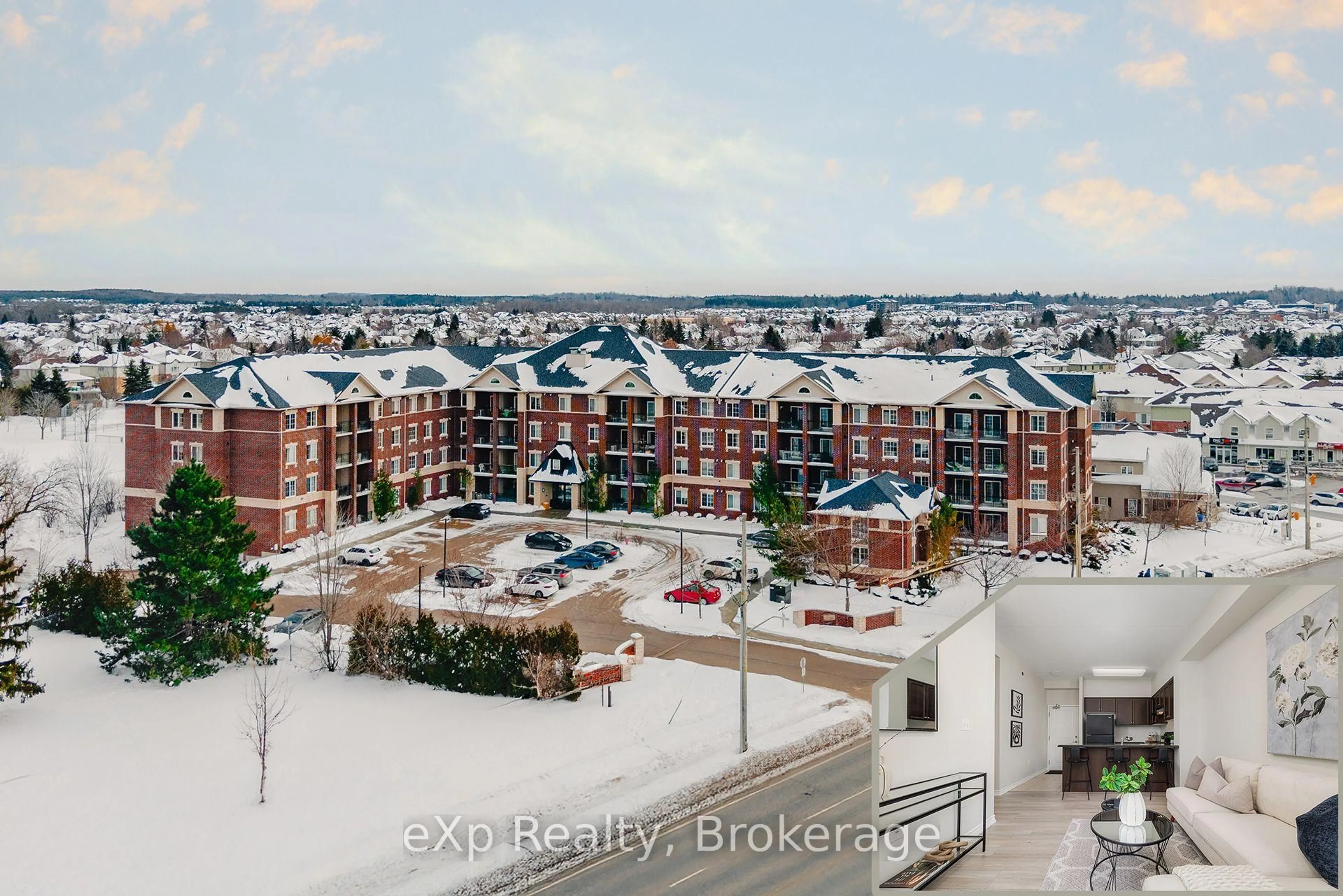 A pic from outside/outdoor area/front of a property/back of a property/a pic from drone, city buildings view from balcony for 1440 Gordon St #109, Guelph Ontario N1L 1C8