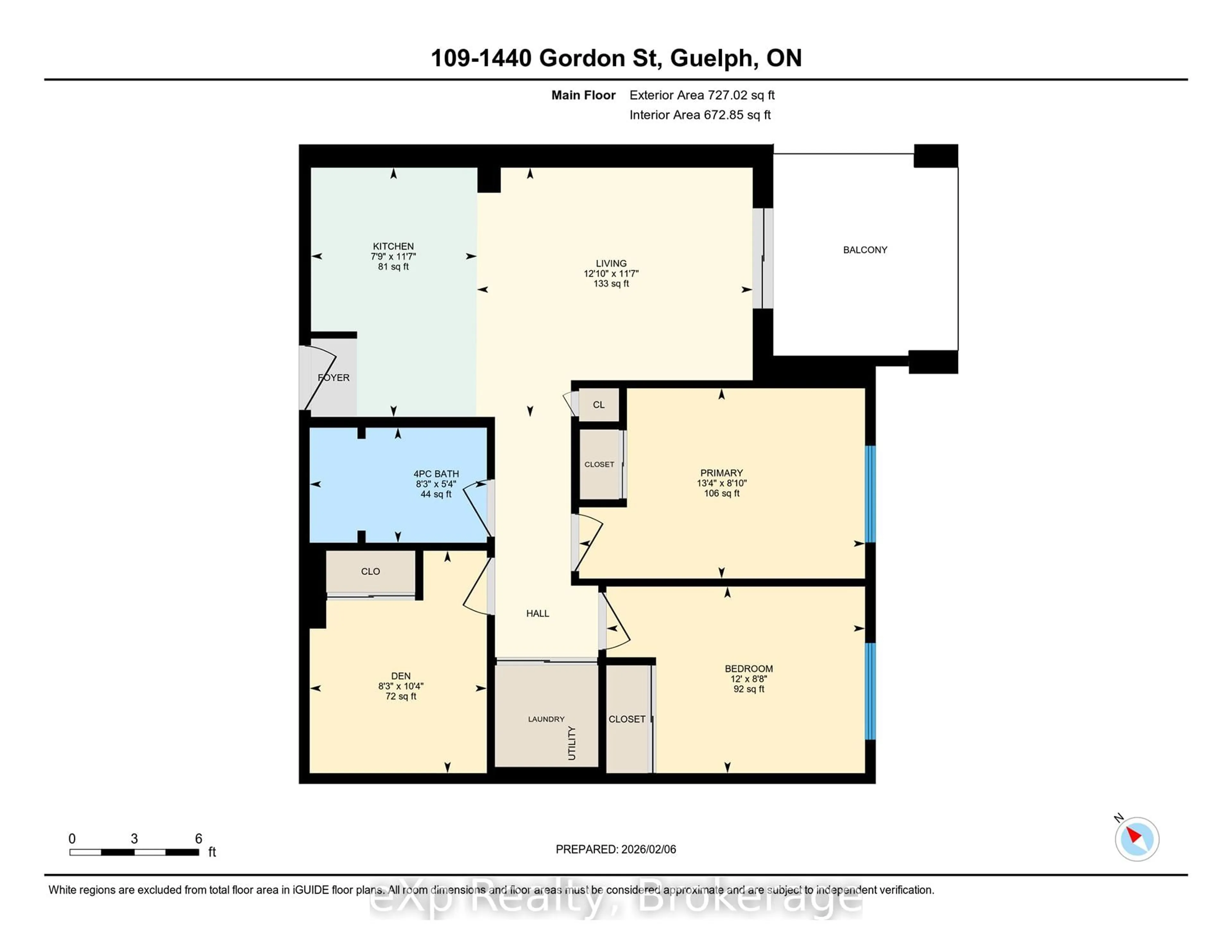 Floor plan for 1440 Gordon St #109, Guelph Ontario N1L 1C8