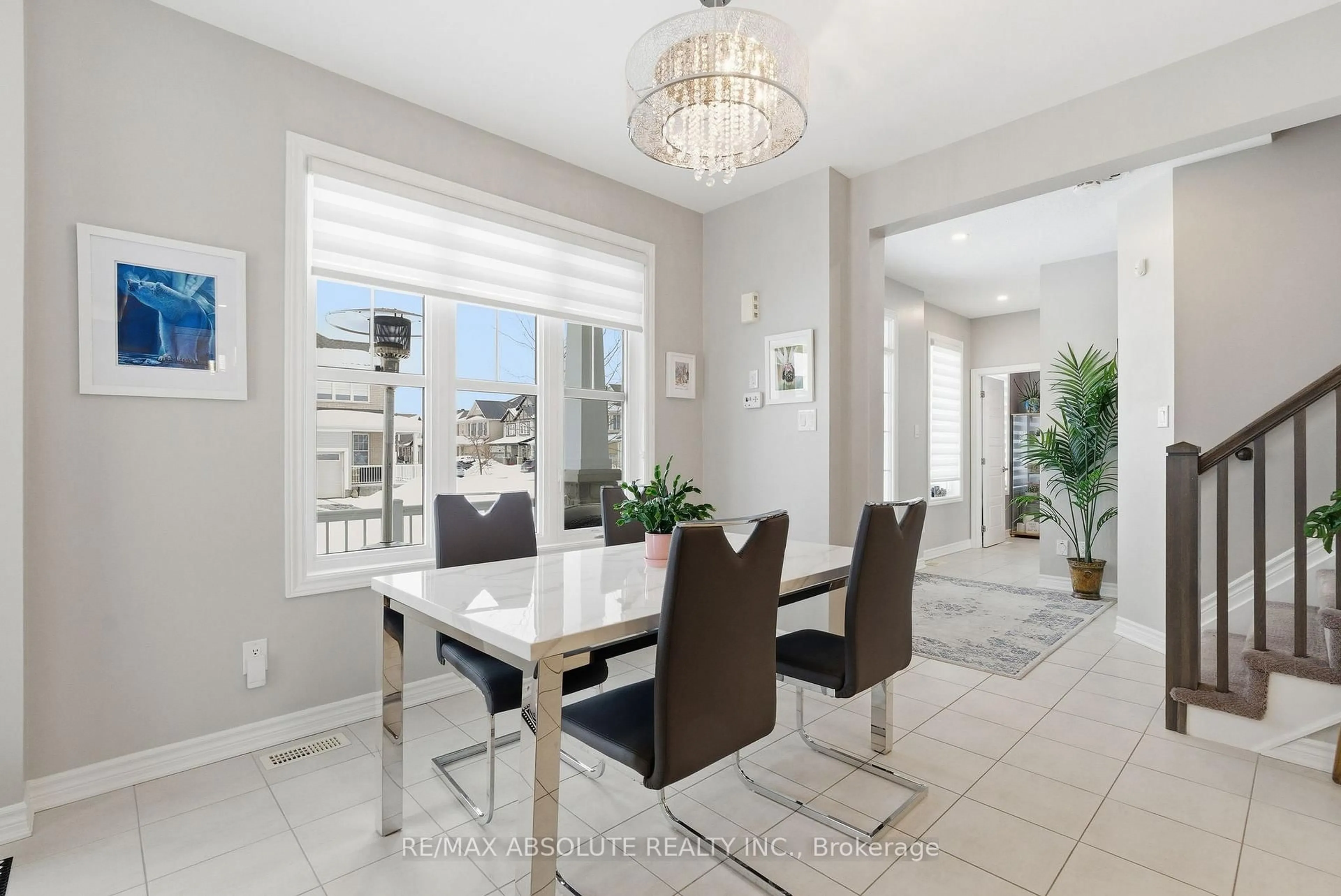 Dining room, ceramic/tile floor for 160 Damselfly Way, Ottawa Ontario K2J 6H6