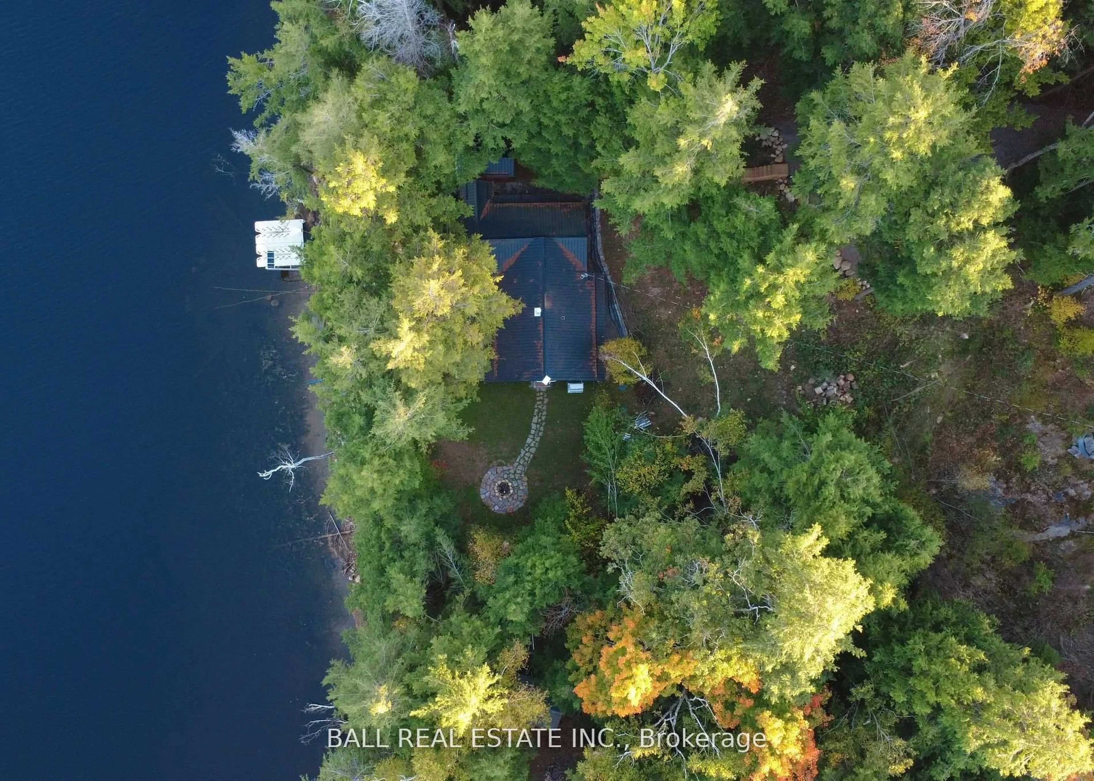 A pic from outside/outdoor area/front of a property/back of a property/a pic from drone, water/lake/river/ocean view for 133 Fire Route 214, Trent Lakes Ontario K0L 1J0