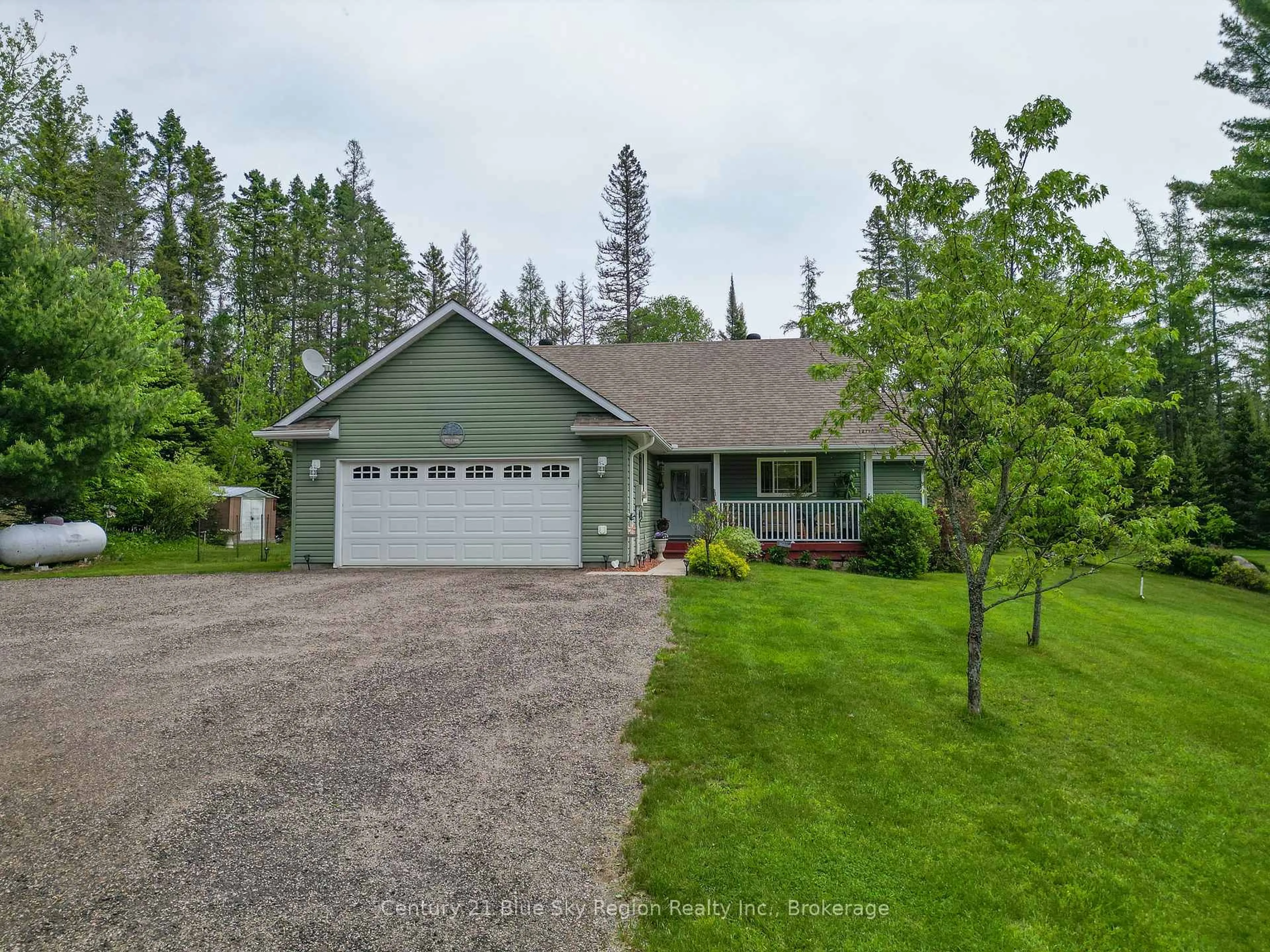 A pic from outside/outdoor area/front of a property/back of a property/a pic from drone, unknown for 220 Hummel Line, Powassan Ontario P0H 2L0