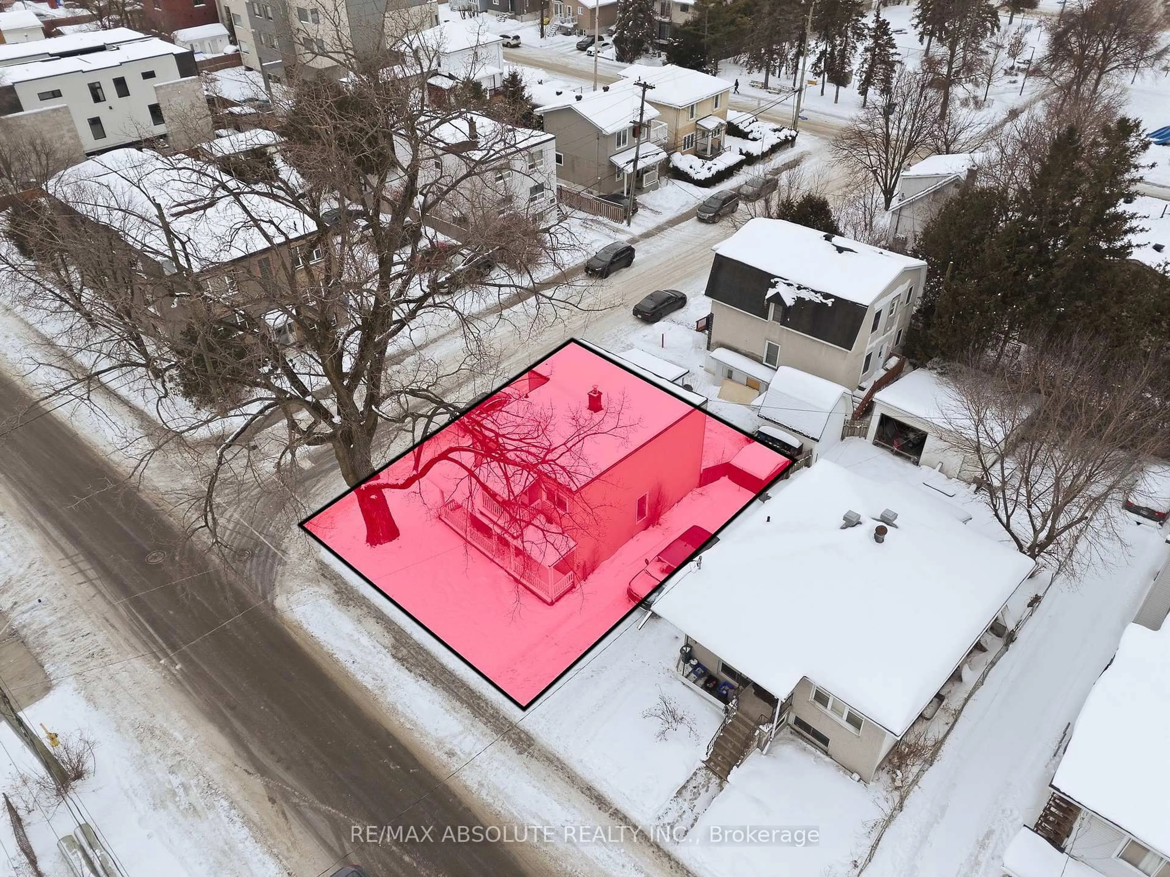 A pic from outside/outdoor area/front of a property/back of a property/a pic from drone, street for 50 Jolliet Ave, Ottawa Ontario K1L 5H5