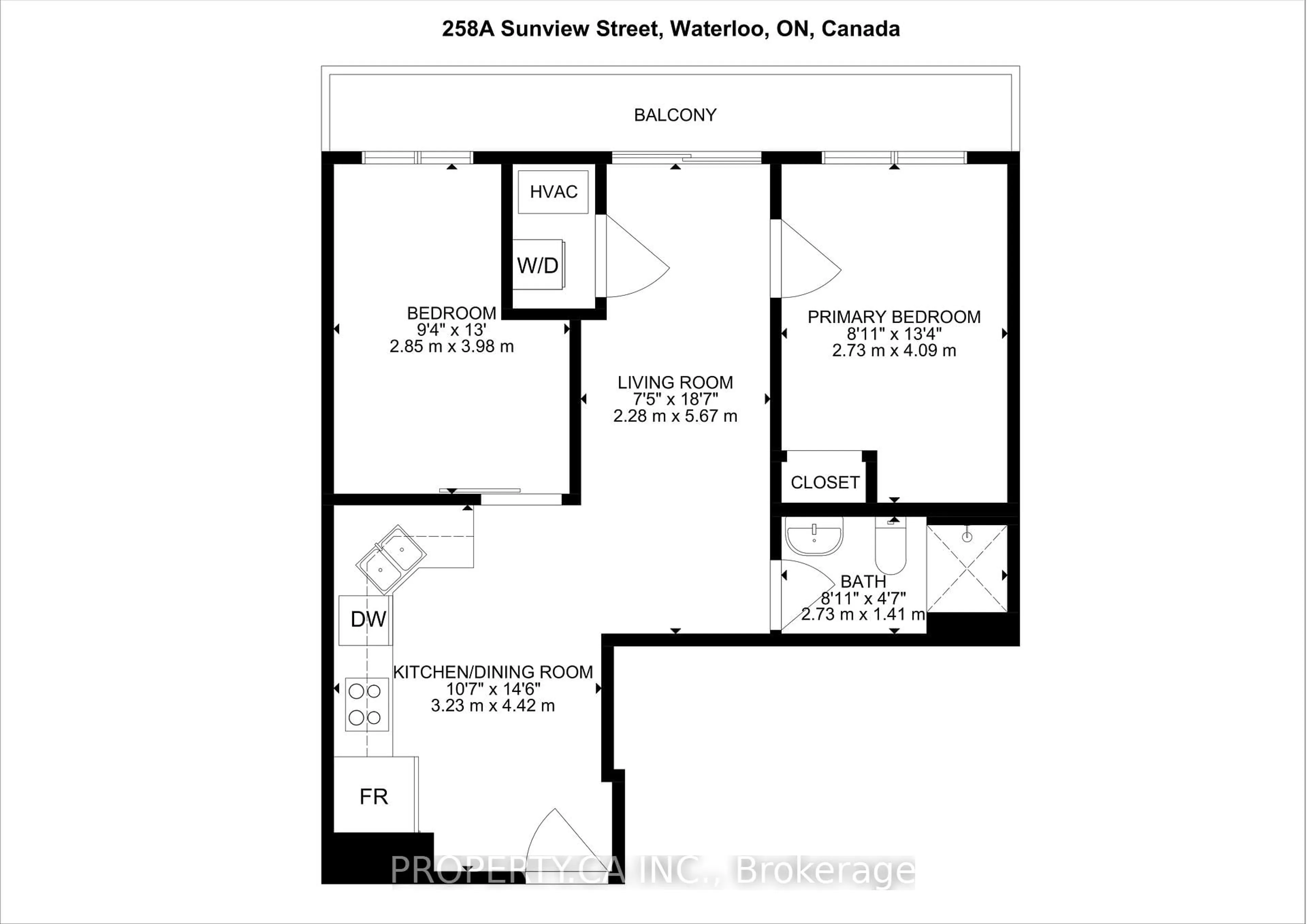 Floor plan for 258A Sunview St #161, Waterloo Ontario N2L 0H6