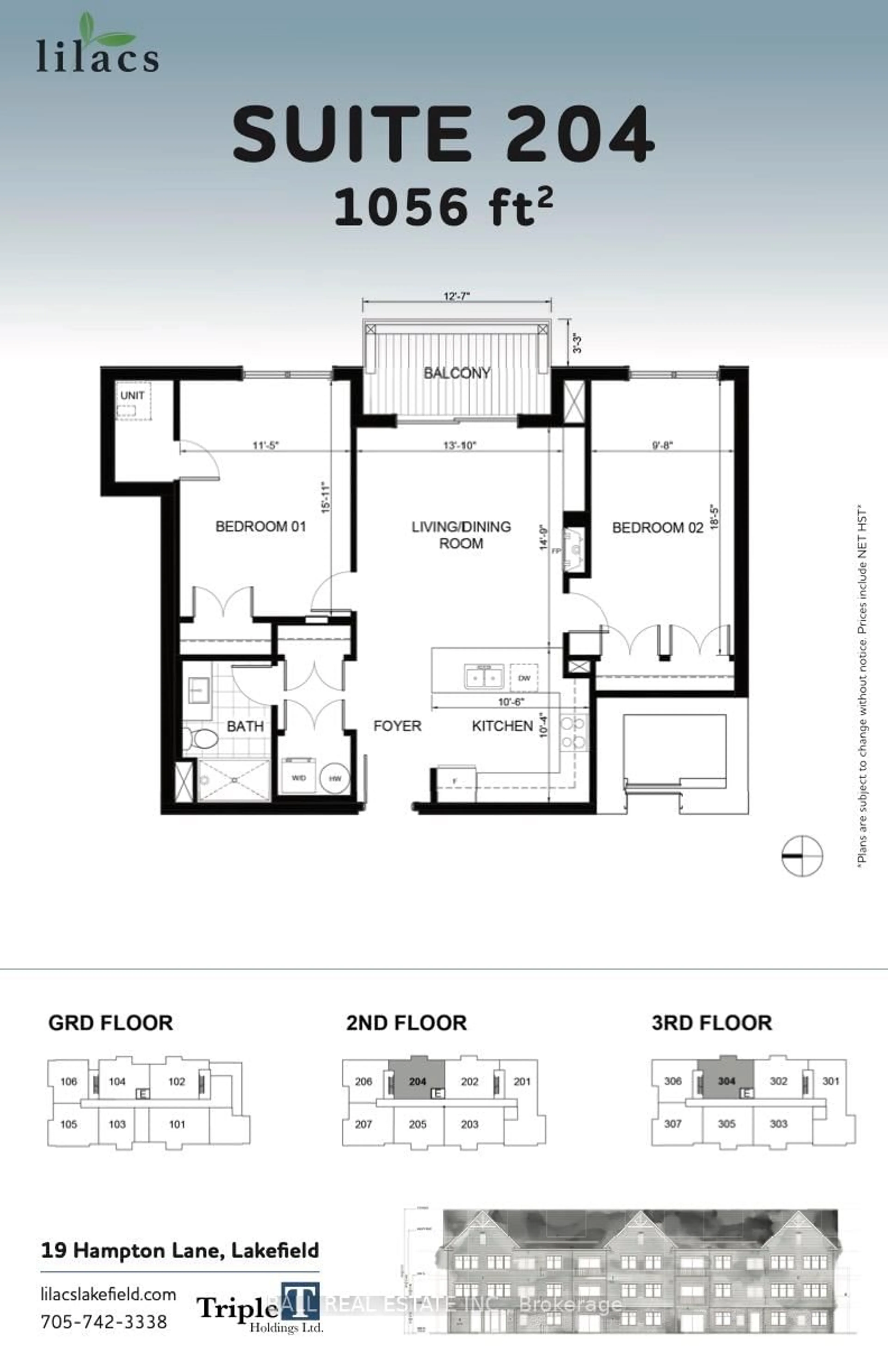 Floor plan for 19 Hampton Lane #204, Selwyn Ontario K0L 2H0