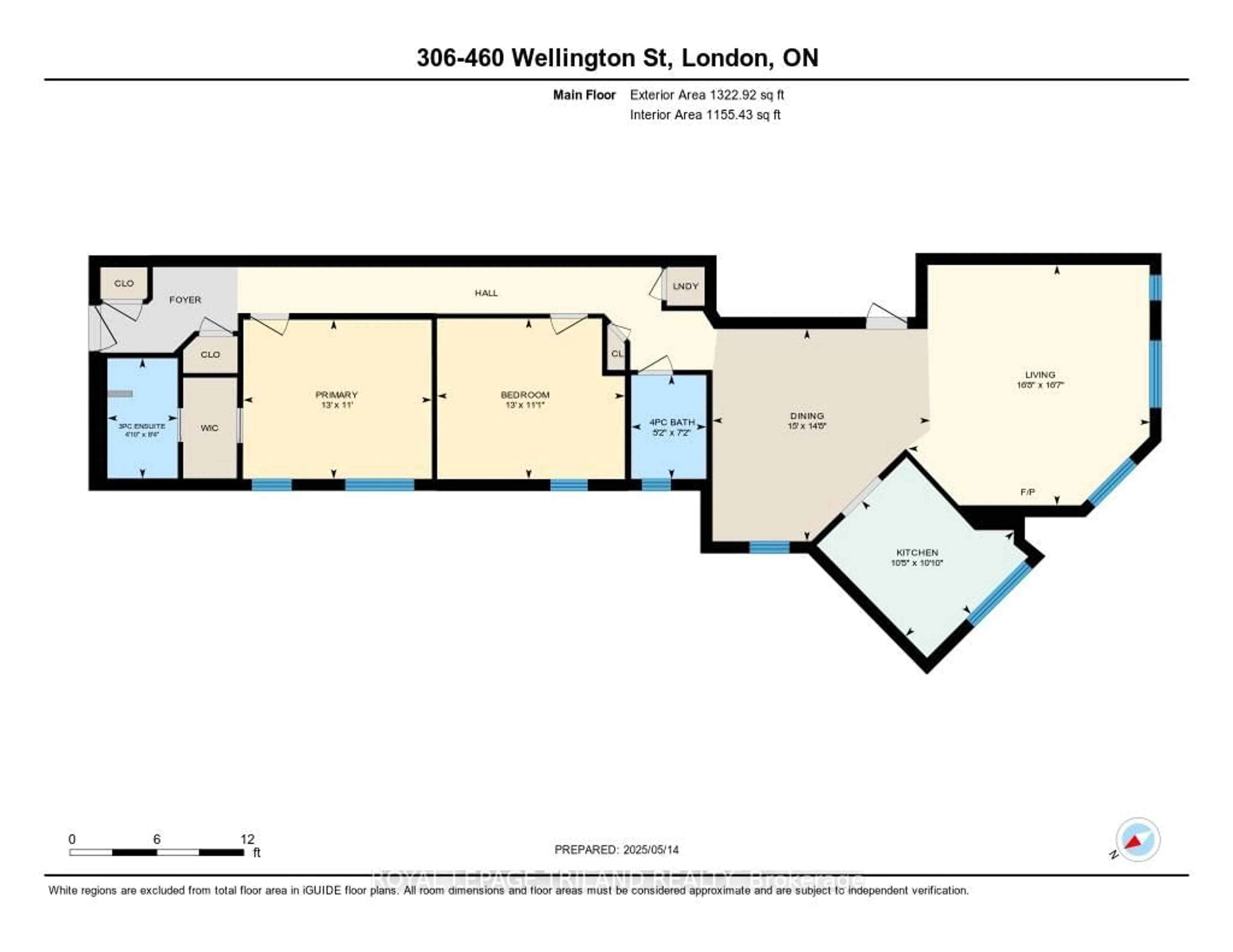 Floor plan for 460 Wellington St #306, London East Ontario N6A 3P8