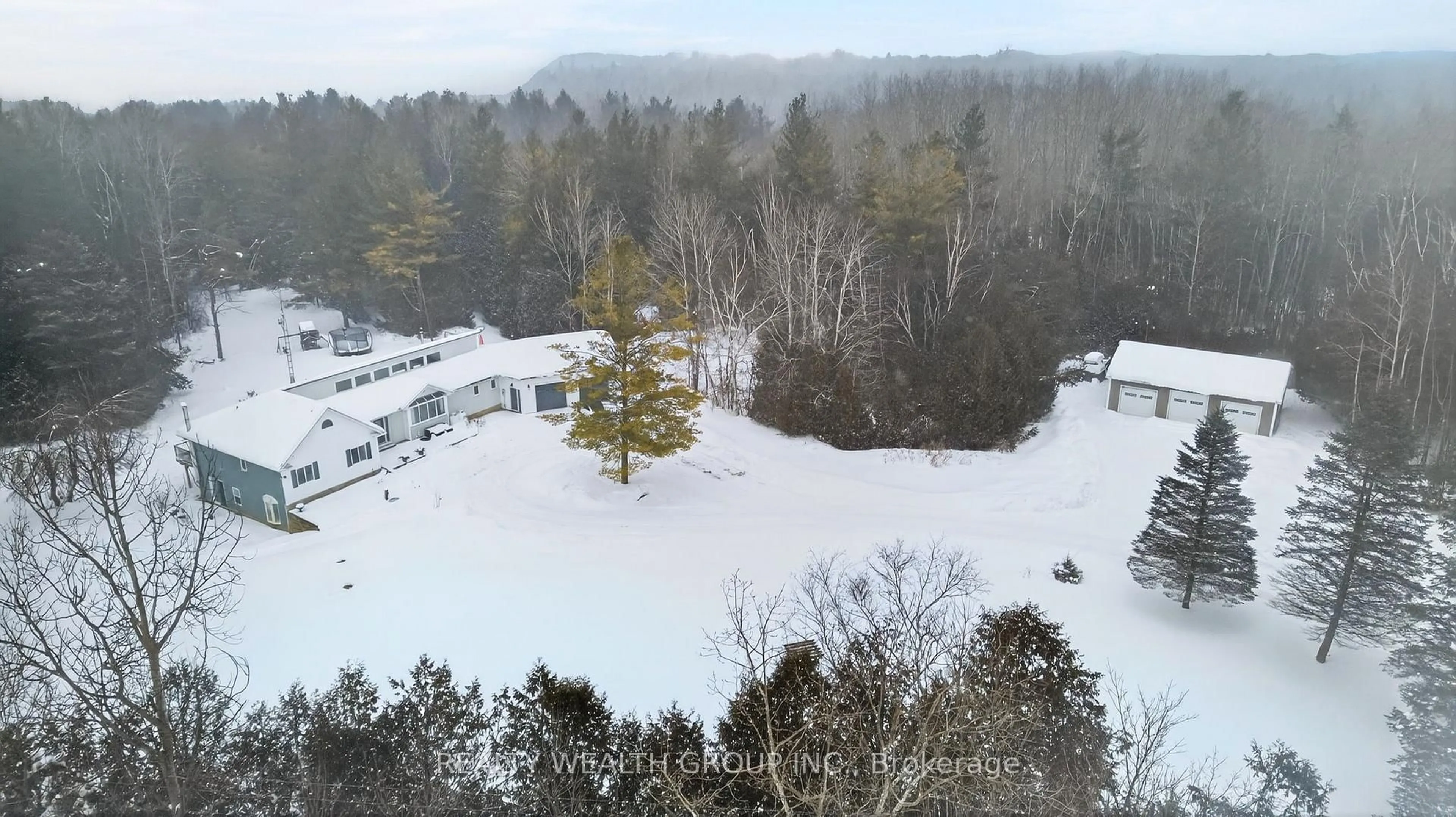 A pic from outside/outdoor area/front of a property/back of a property/a pic from drone, forest/trees view for 20 Syer Line, Cavan Monaghan Ontario K0L 1V0