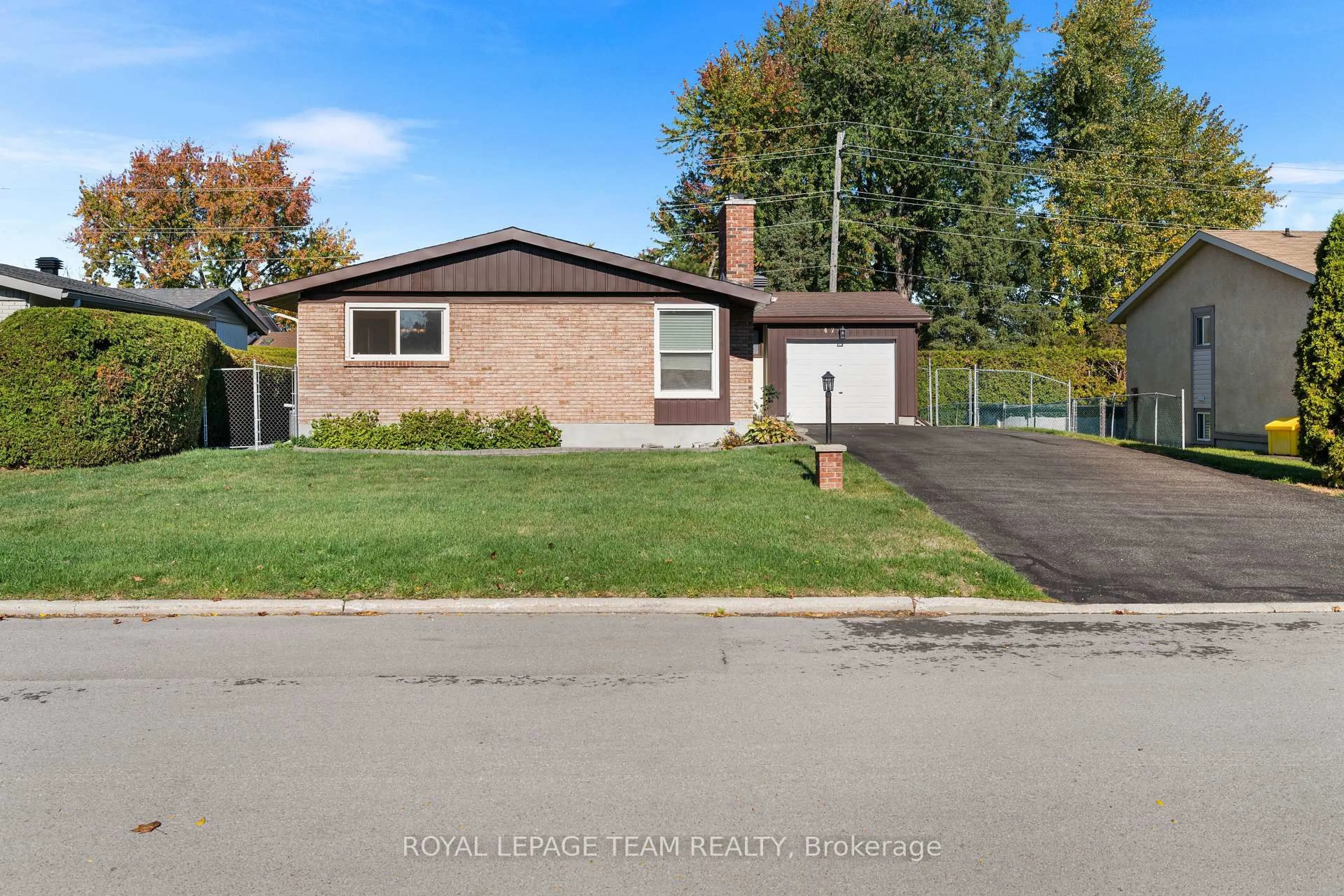 Home with brick exterior material, street for 47 KIDGROVE Gdns, Ottawa Ontario K2G 3W7