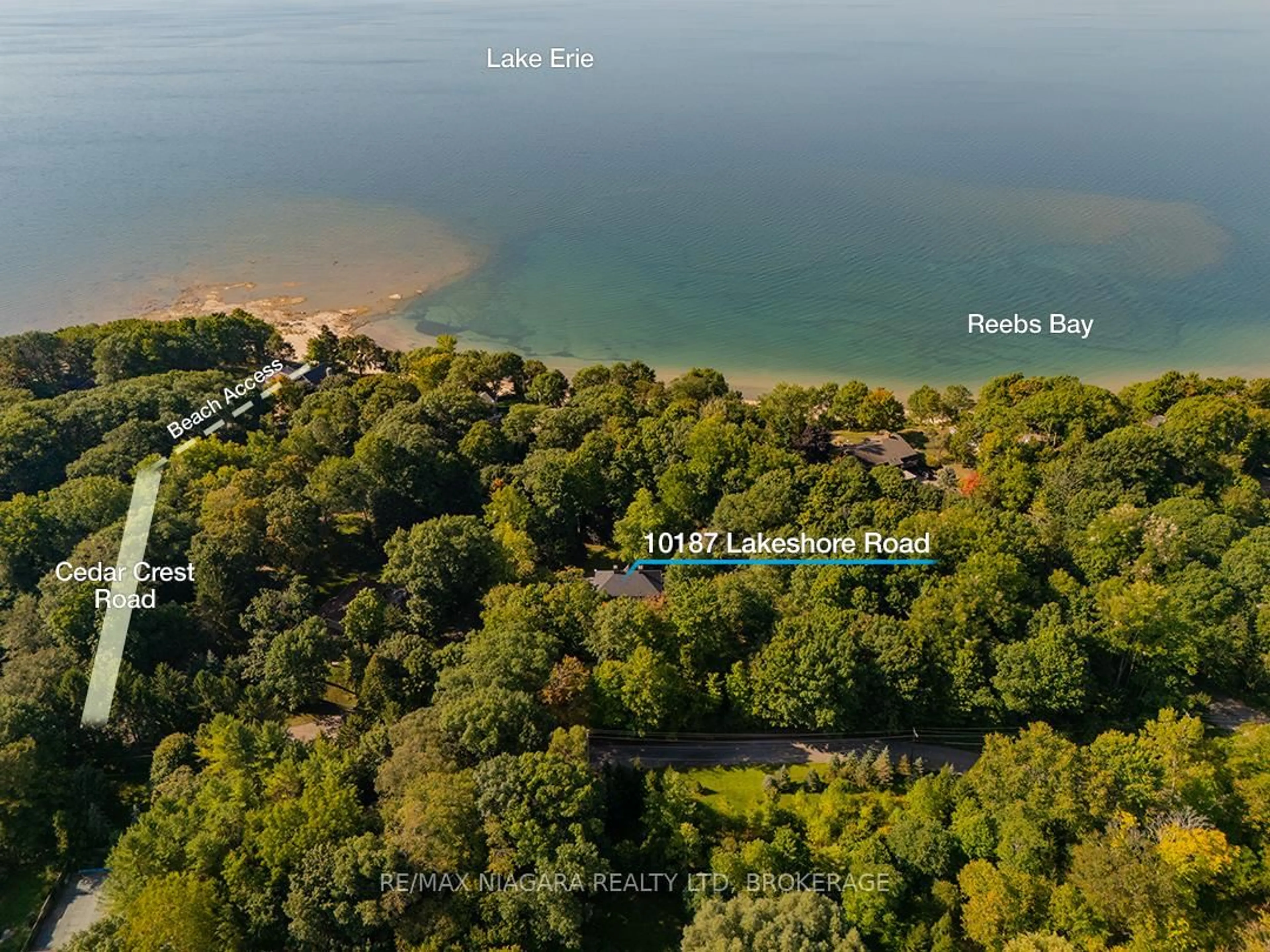 A pic from outside/outdoor area/front of a property/back of a property/a pic from drone, water/lake/river/ocean view for 10187 Lakeshore Rd, Wainfleet Ontario L3K 5V4