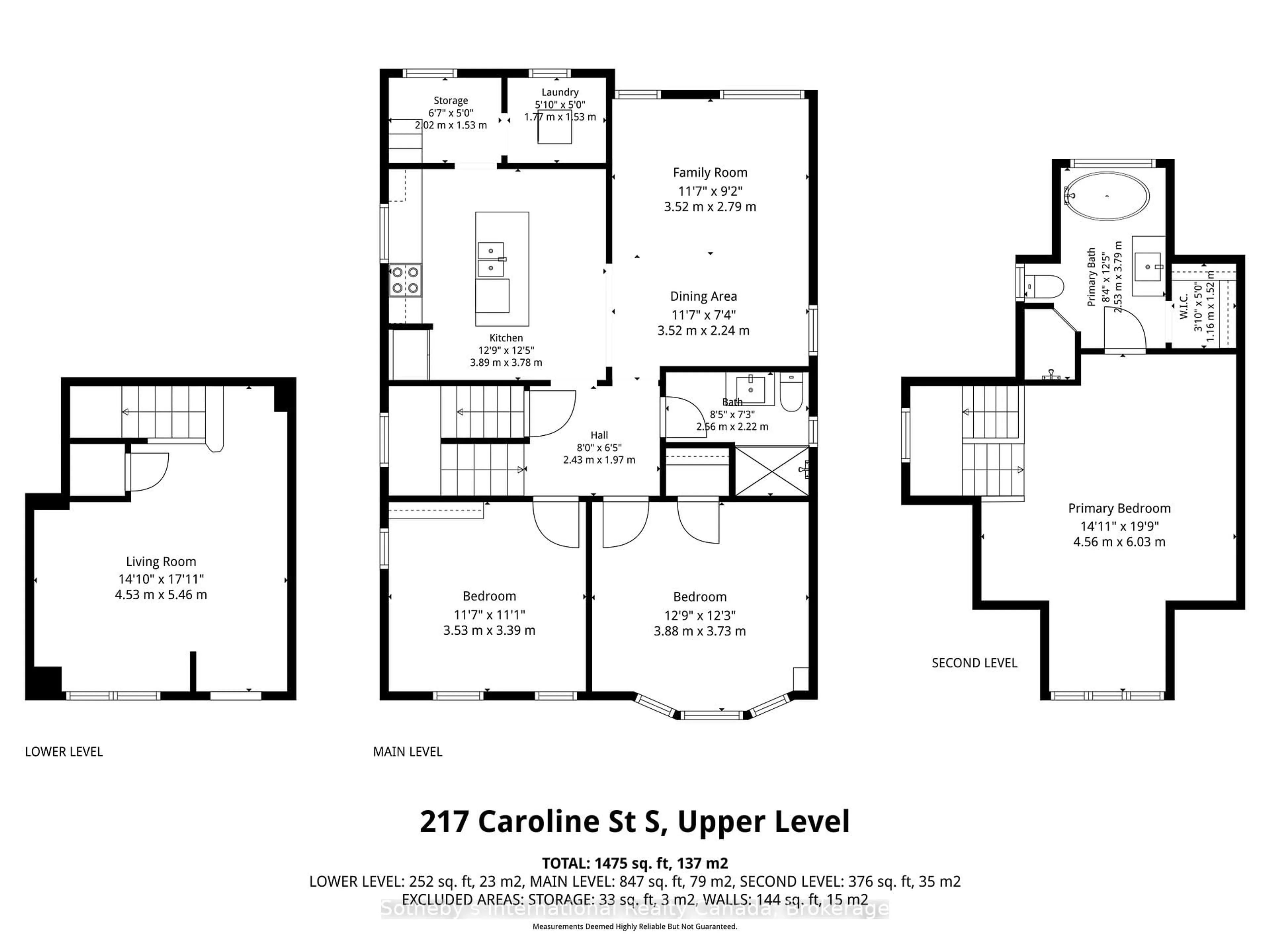 Floor plan for 217 Caroline St, Hamilton Ontario L8P 3L5