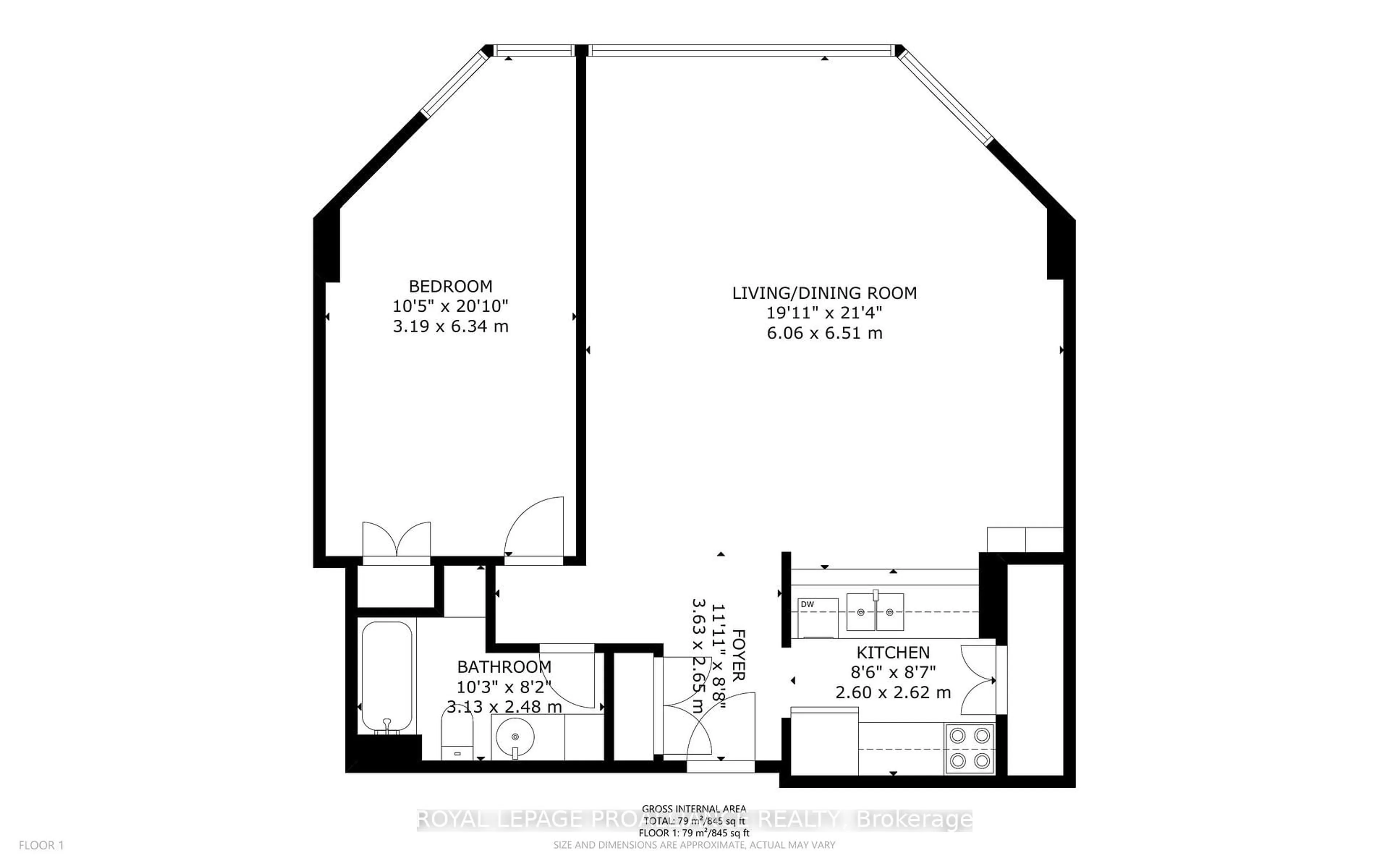 Floor plan for 344 Front St St #806, Belleville Ontario K8N 5M4