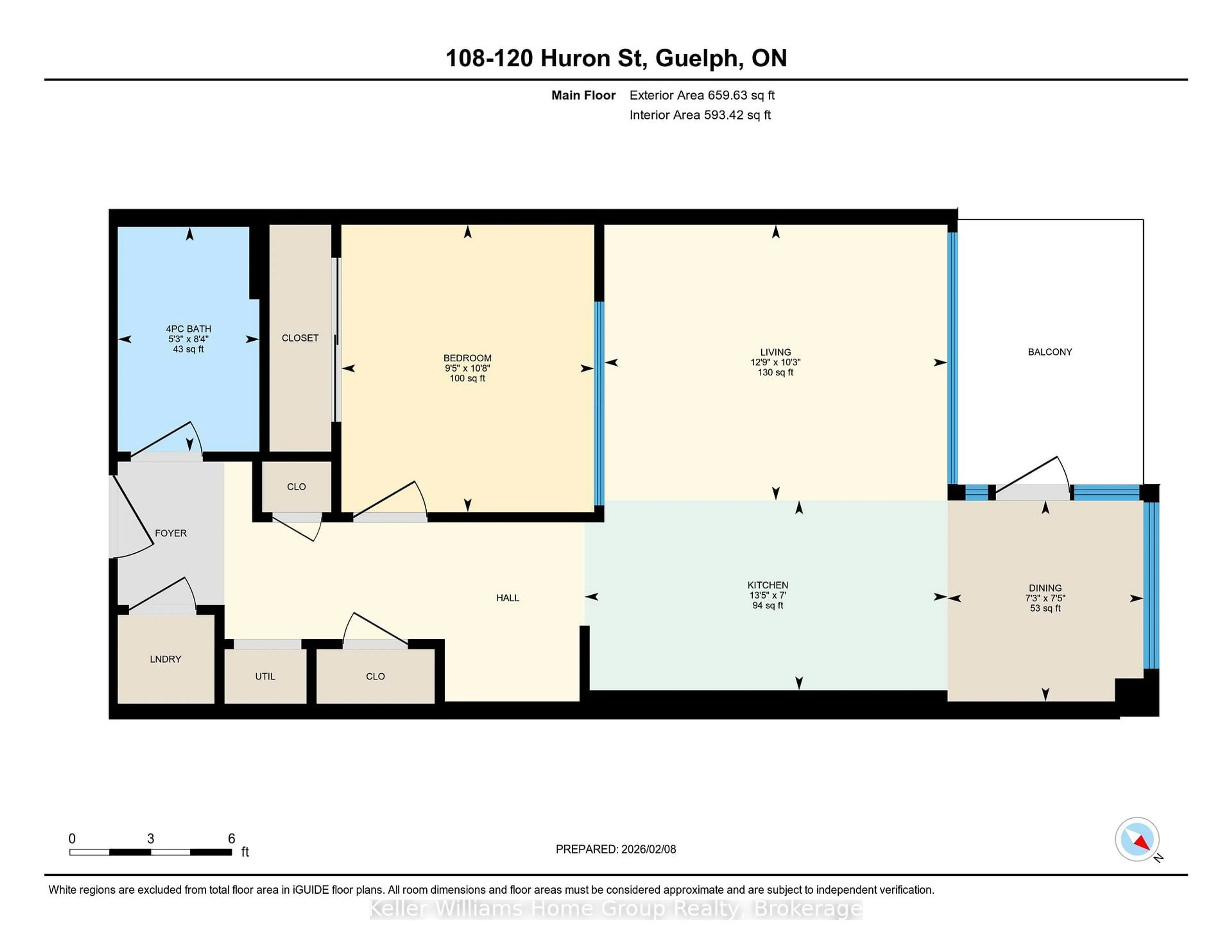 Floor plan for 120 Huron St #108, Guelph Ontario N1E 0T8