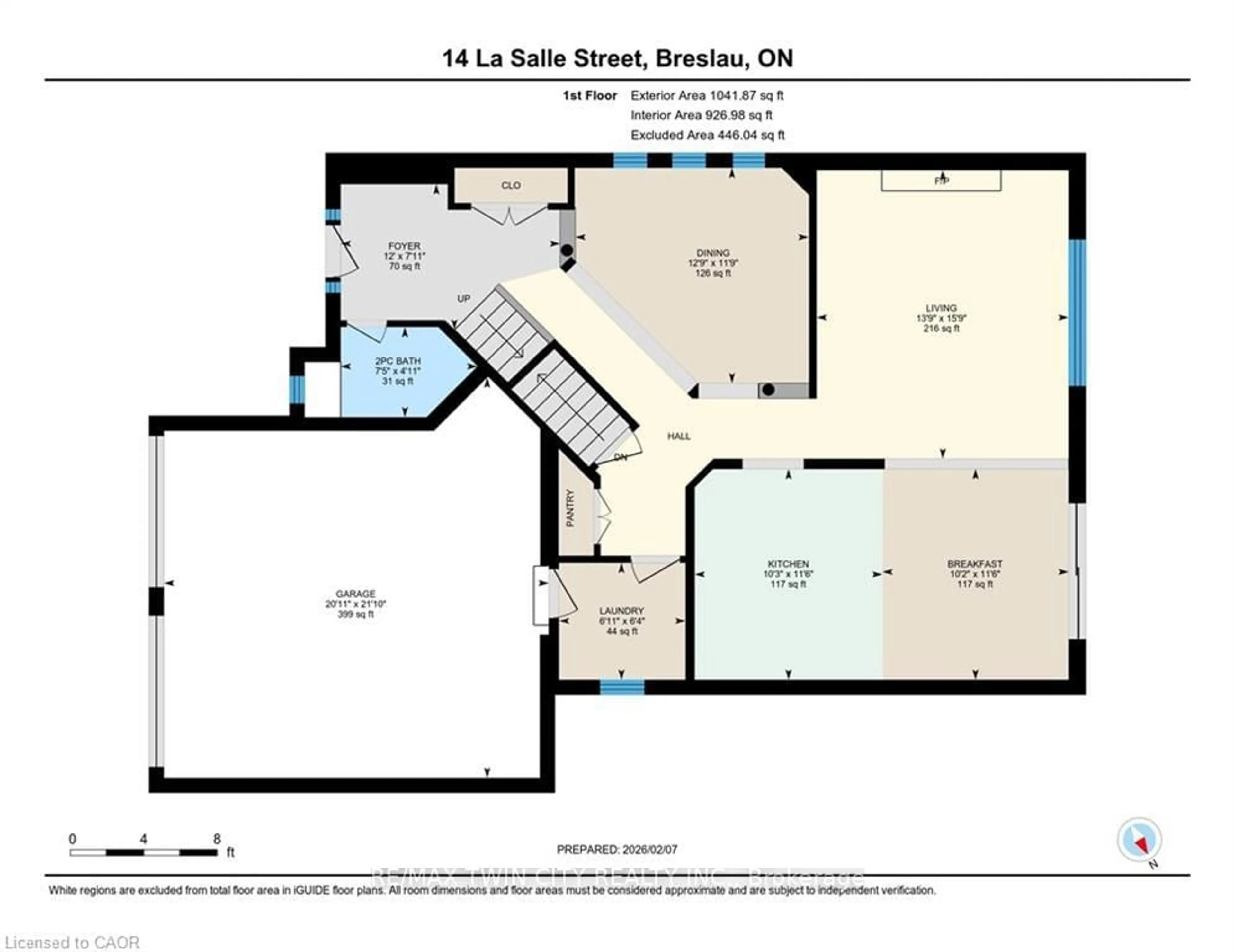 Floor plan for 14 LA SALLE St, Woolwich Ontario N0B 1M0